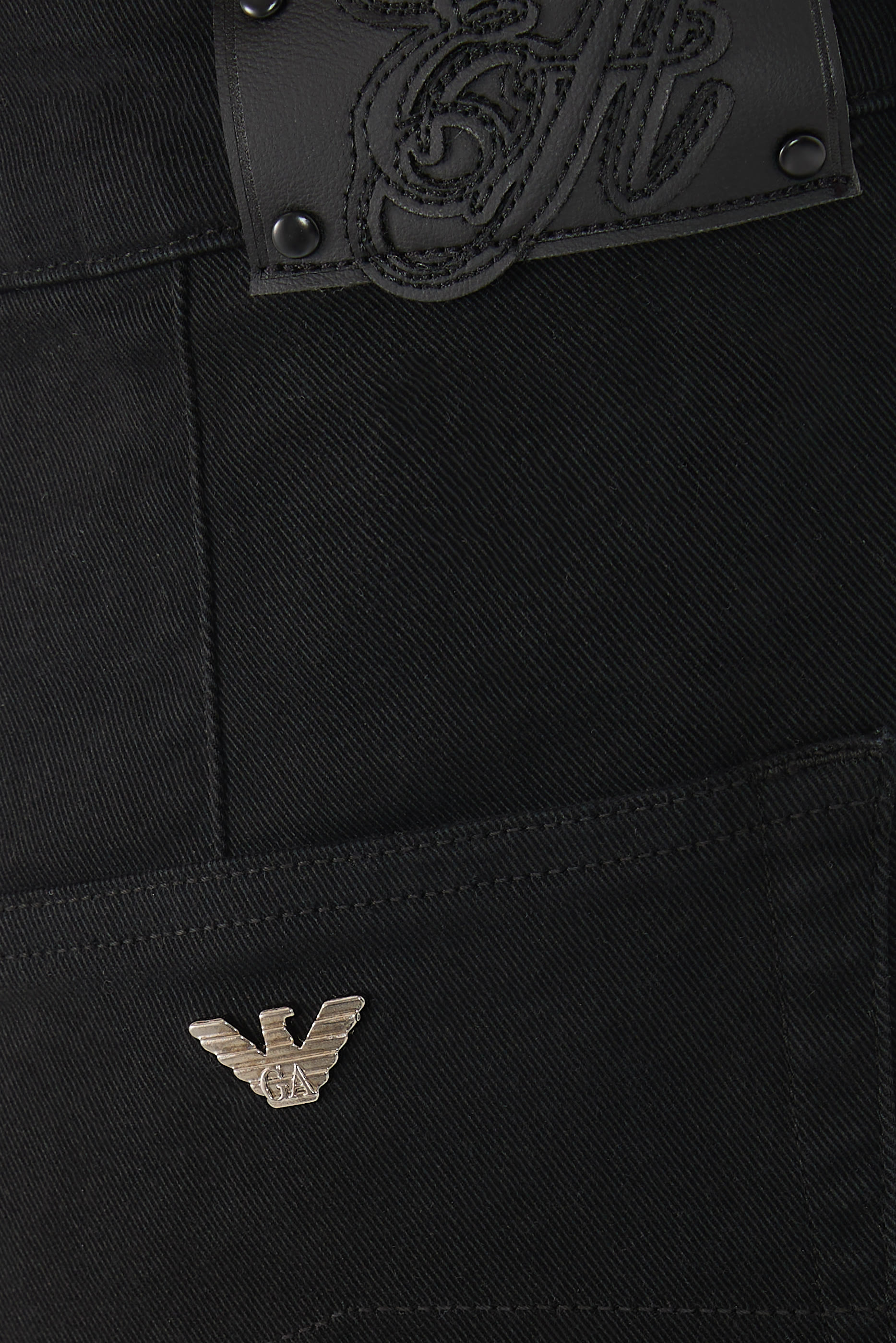 بنطال جينز جي 33 قصير بخصر متوسط الارتفاع وقصة ساق واسعة