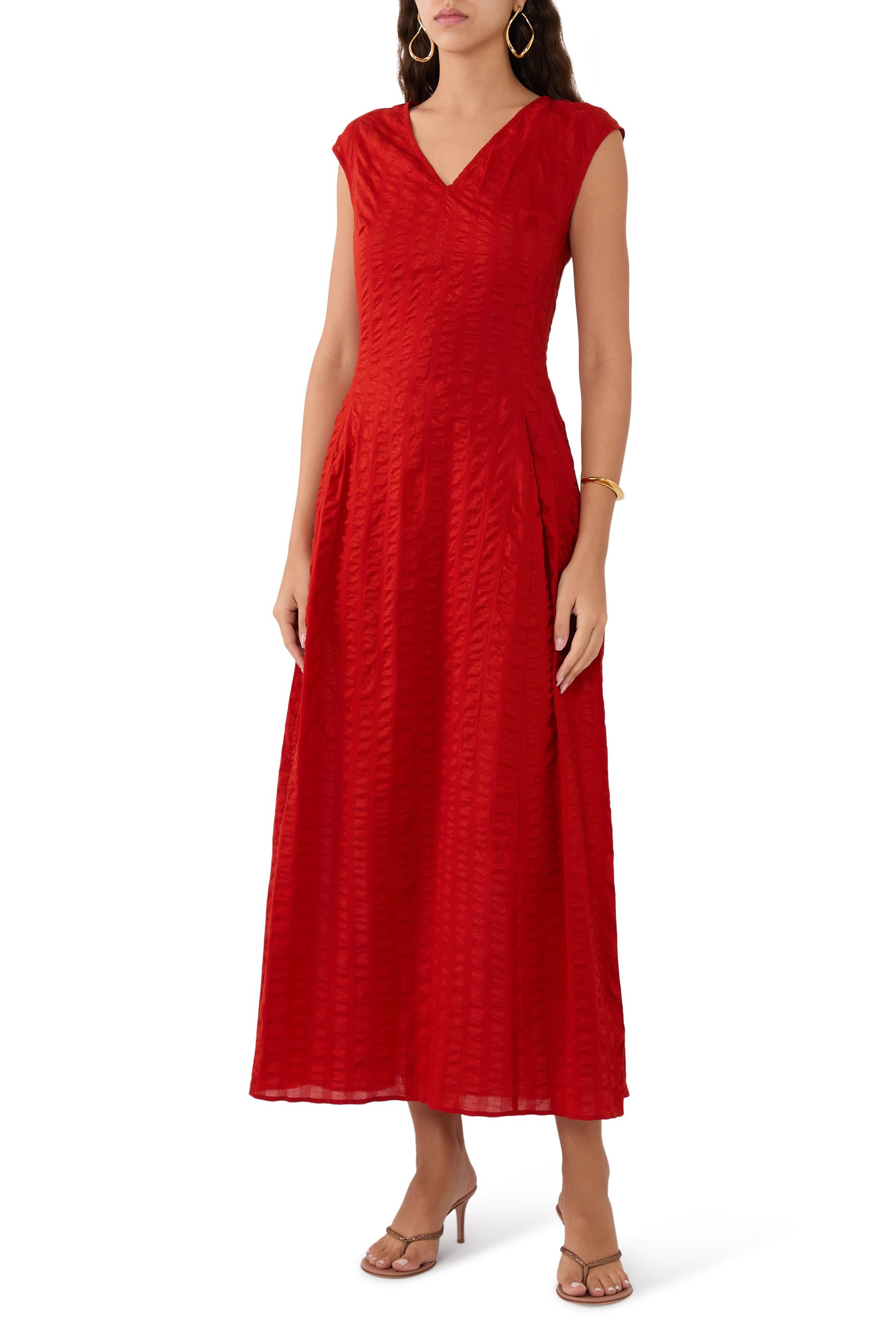 فستان هاستينغز طويل بياقة V