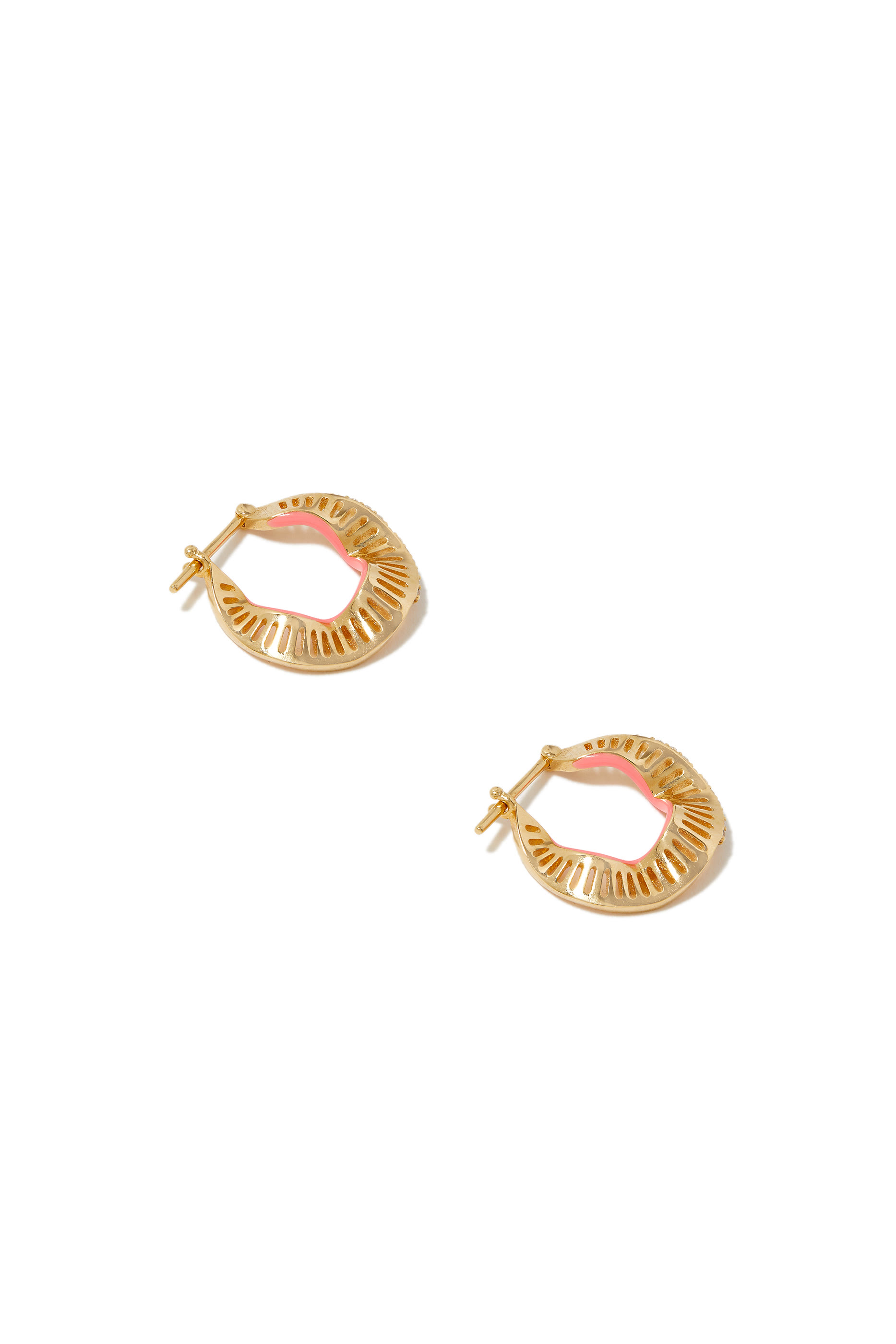 Waves Hoops, 18K Gold & Diamonds