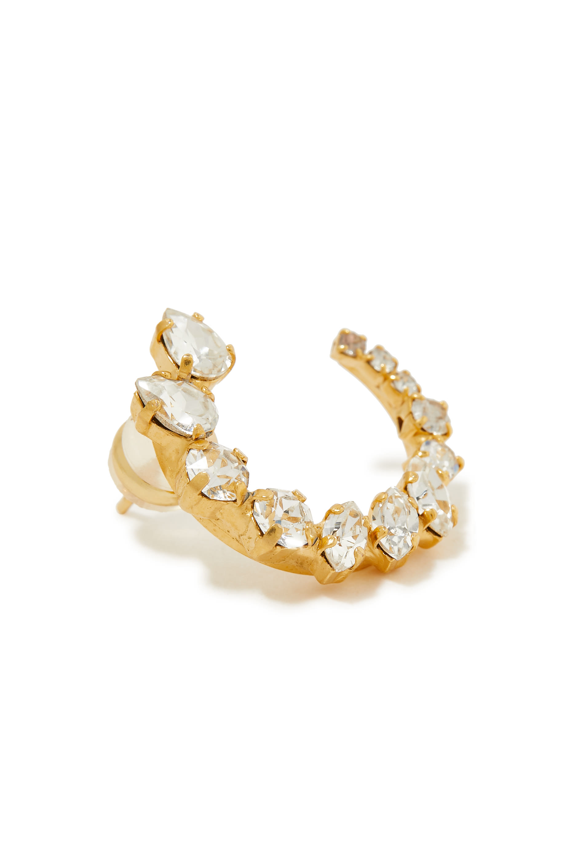 أقراط أنجي مرصعة بكريستال سواروفسكي، معدن مطلي بذهب عيار 18