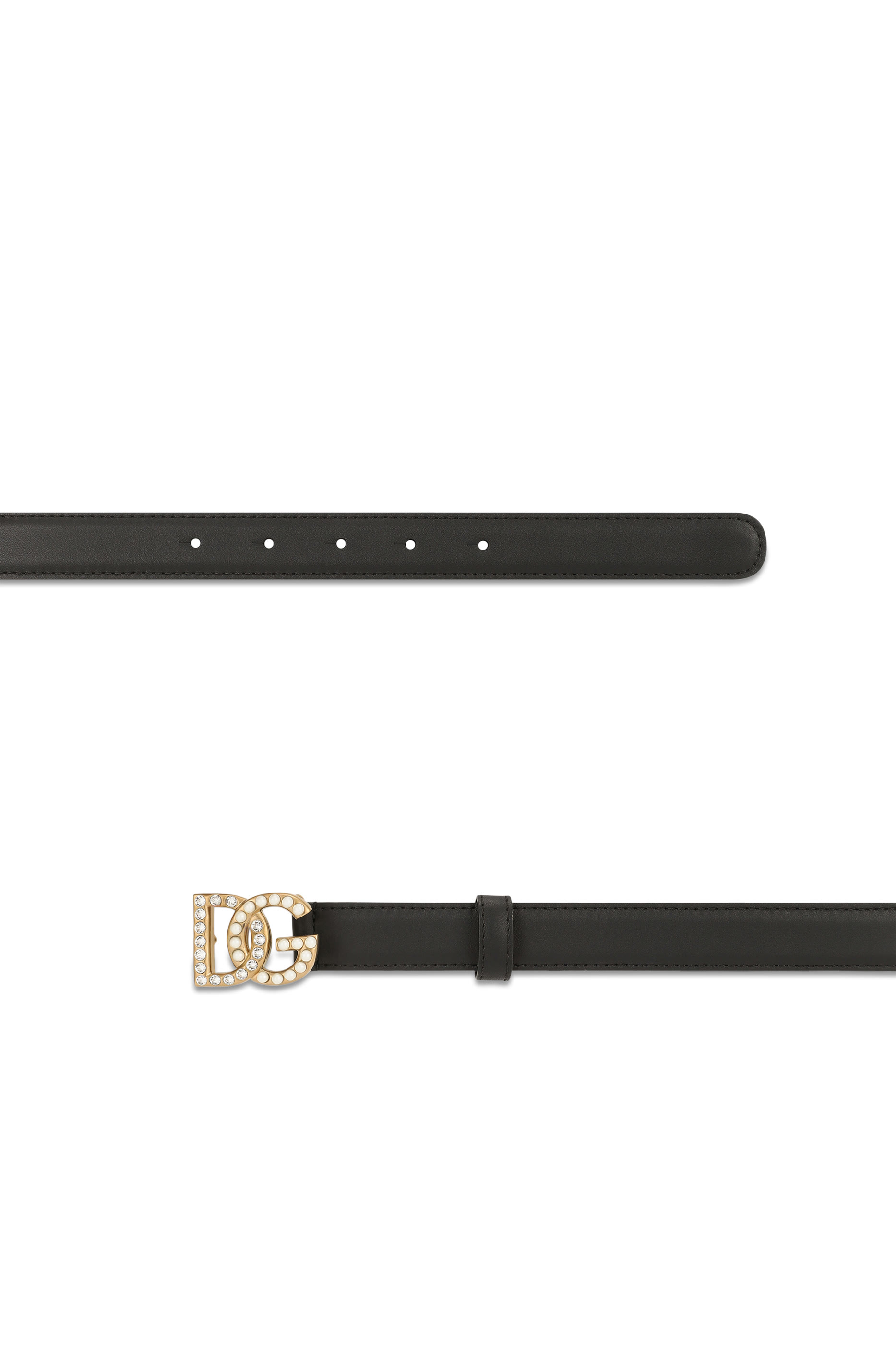 حزام مزين بحلية بشعار حرفي الماركة جلد