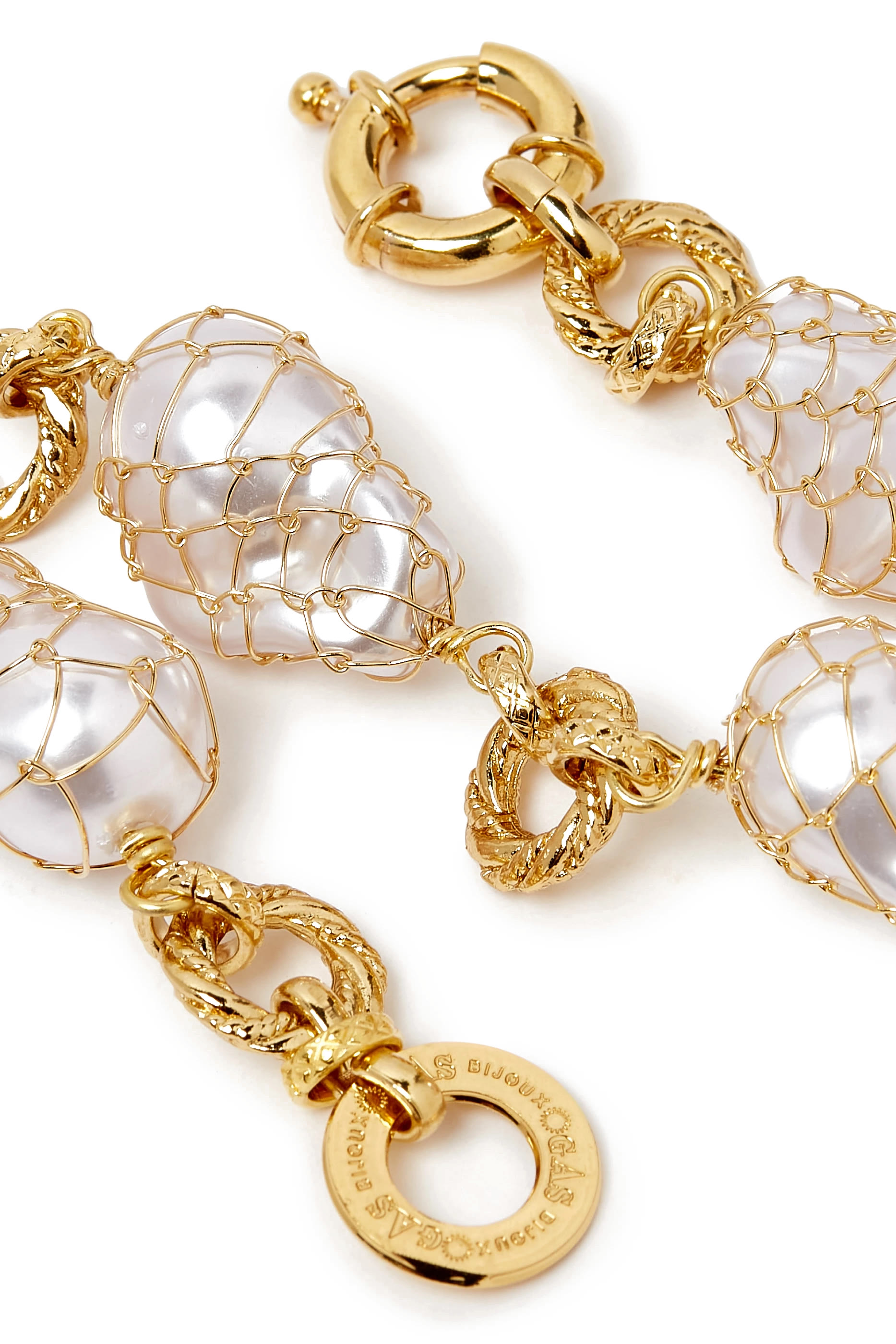 سوار راينبو بيوا بيس مزين بعرق اللؤلؤ معدن مطلي بالذهب