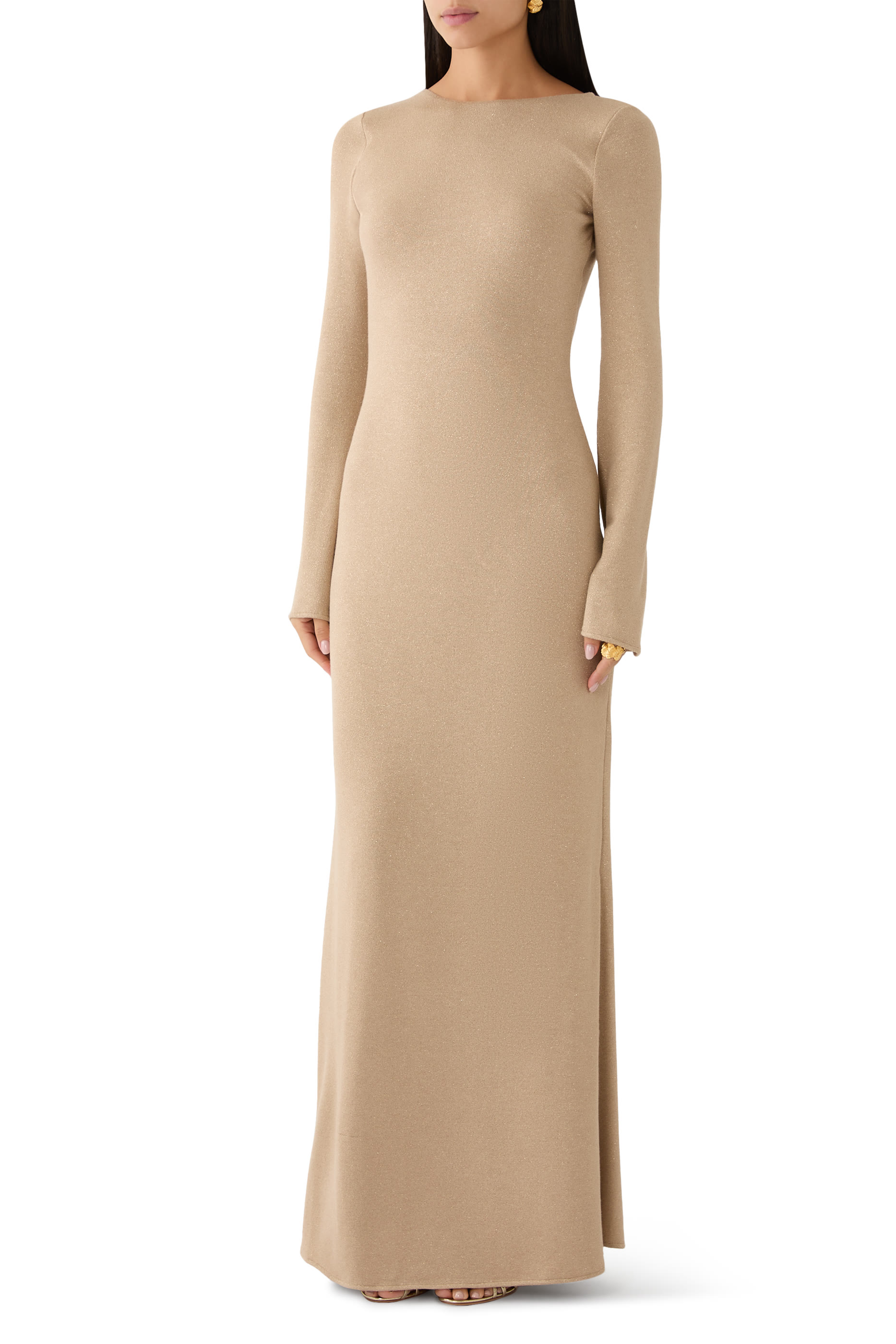 فستان ميوس طويل بظهر مفتوح