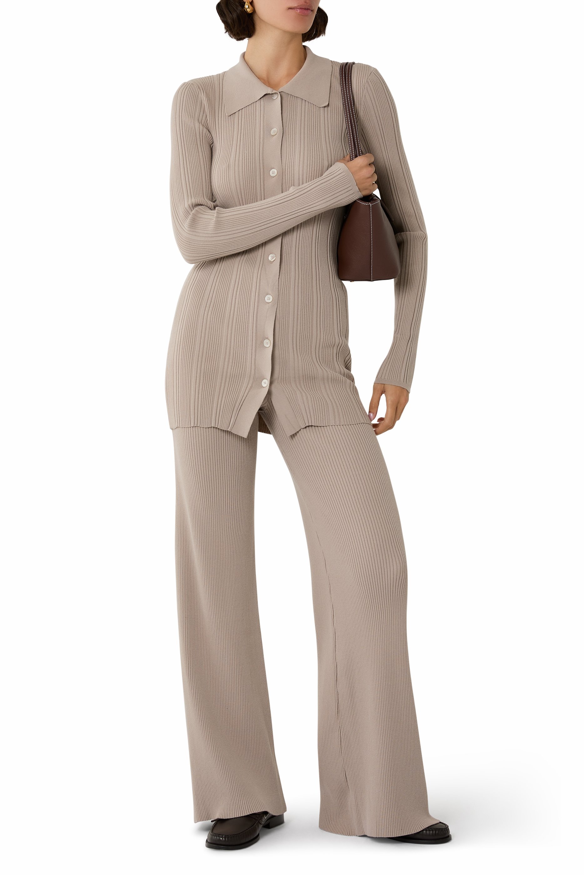 كارديغان منسوج بتصميم مضلع