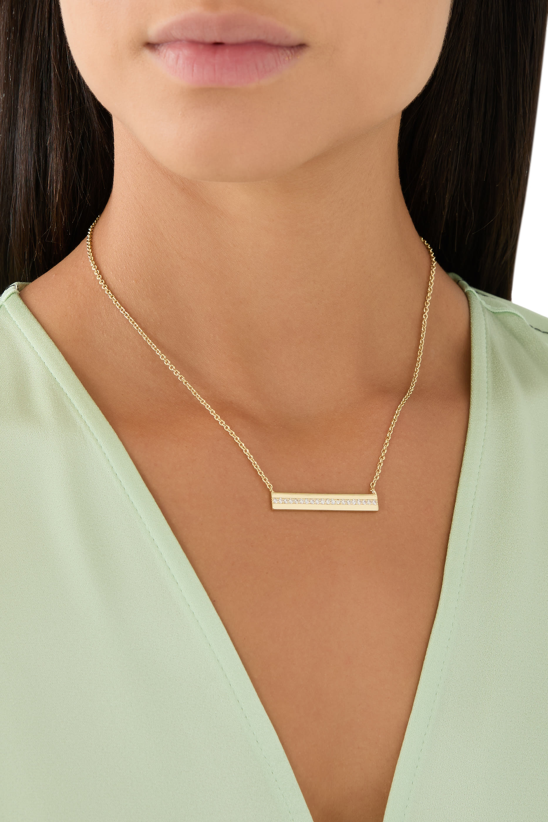 قلادة بدلاية بتصميم قضيب مرصعة بأحجار زركونيا مكعبة