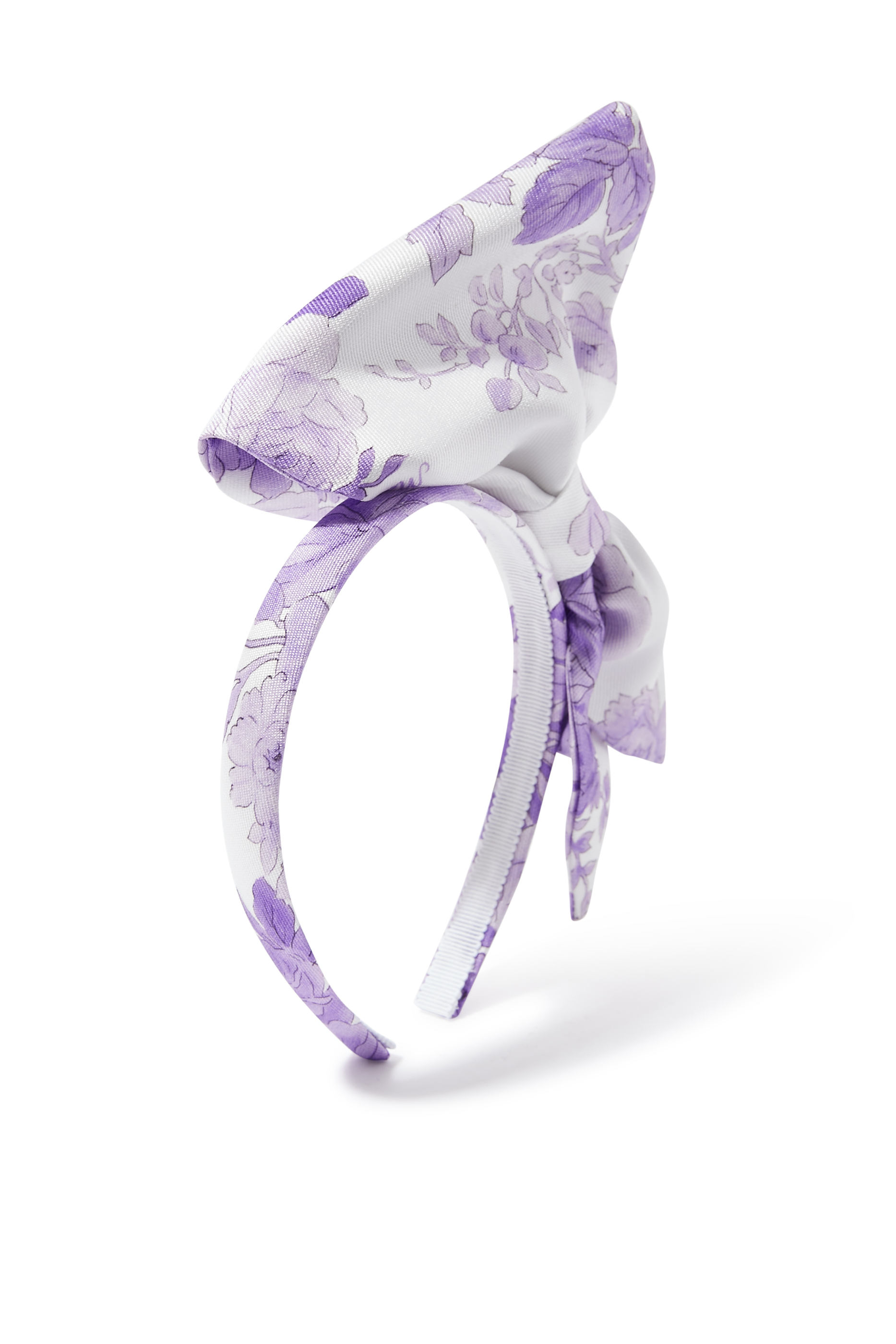 طوق رأس مزين بربطة فيونكة وطبعة زهور للأطفال