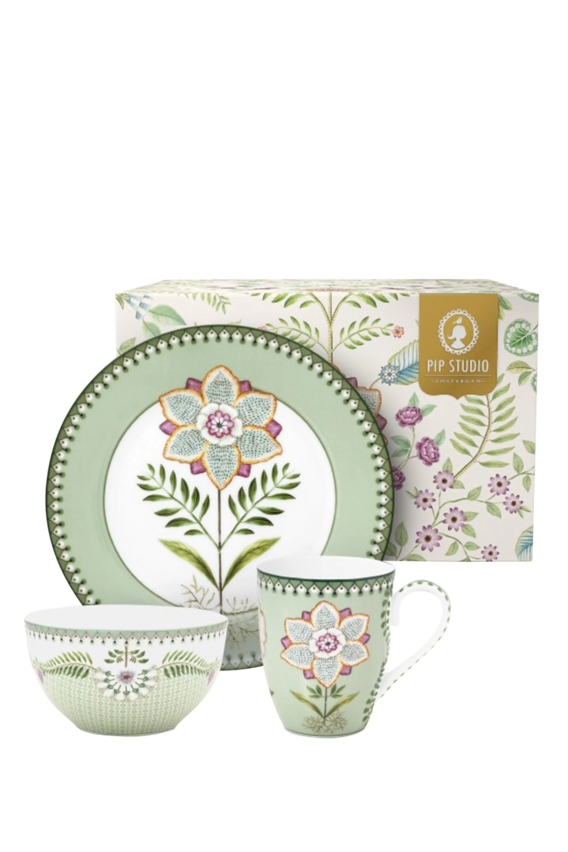 طقم إفطار بنقشة ليلي اند لوتس