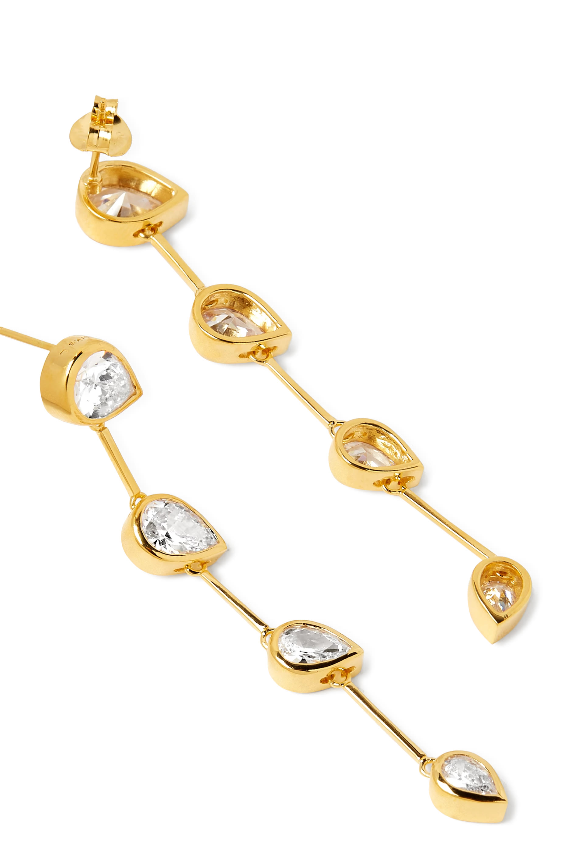 أقراط ميرياد مرصعة بأحجار، فضة استرلينية معاد تدويرها مرصعة بذهب أصفر عيار 18