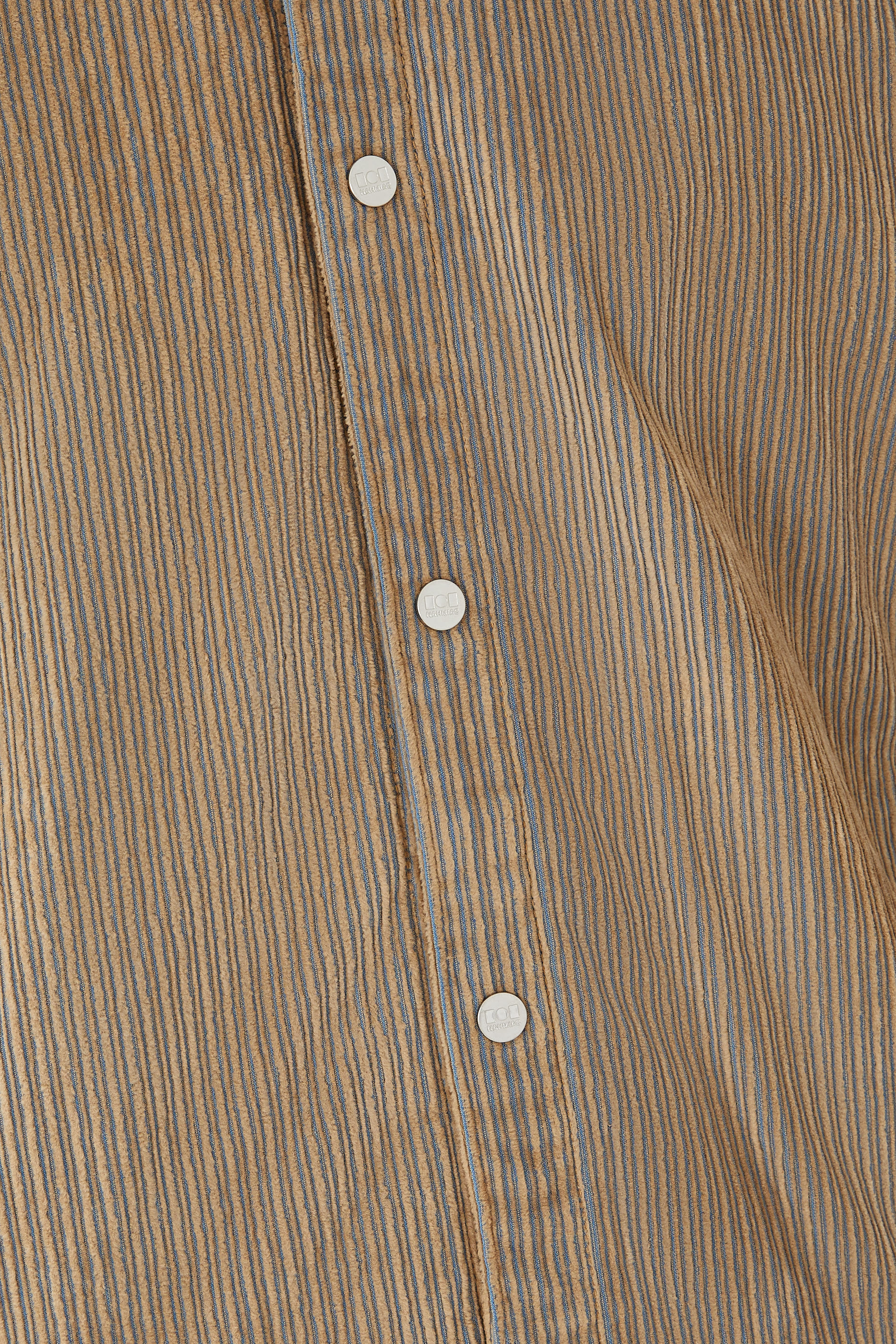 جاكيت بقصة مربعة قماش قطني مخملي مضلع