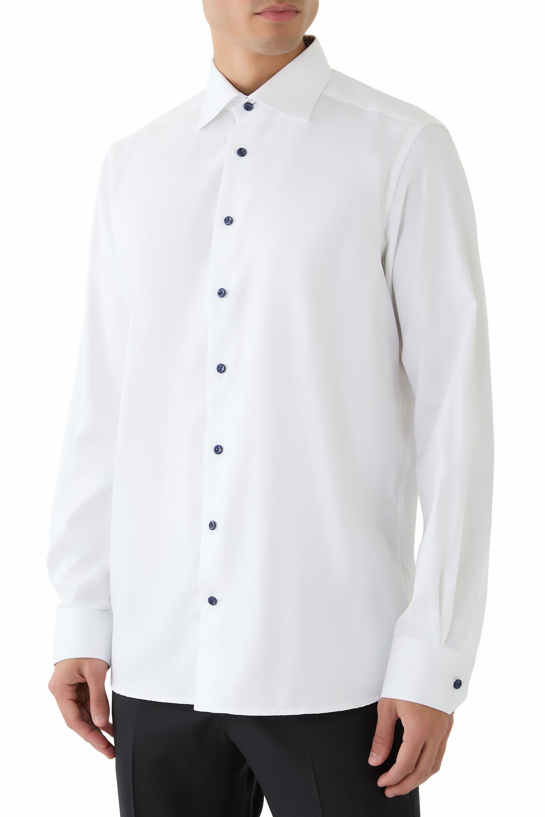 قميص تويل بارز الملمس بنقشة هندسية