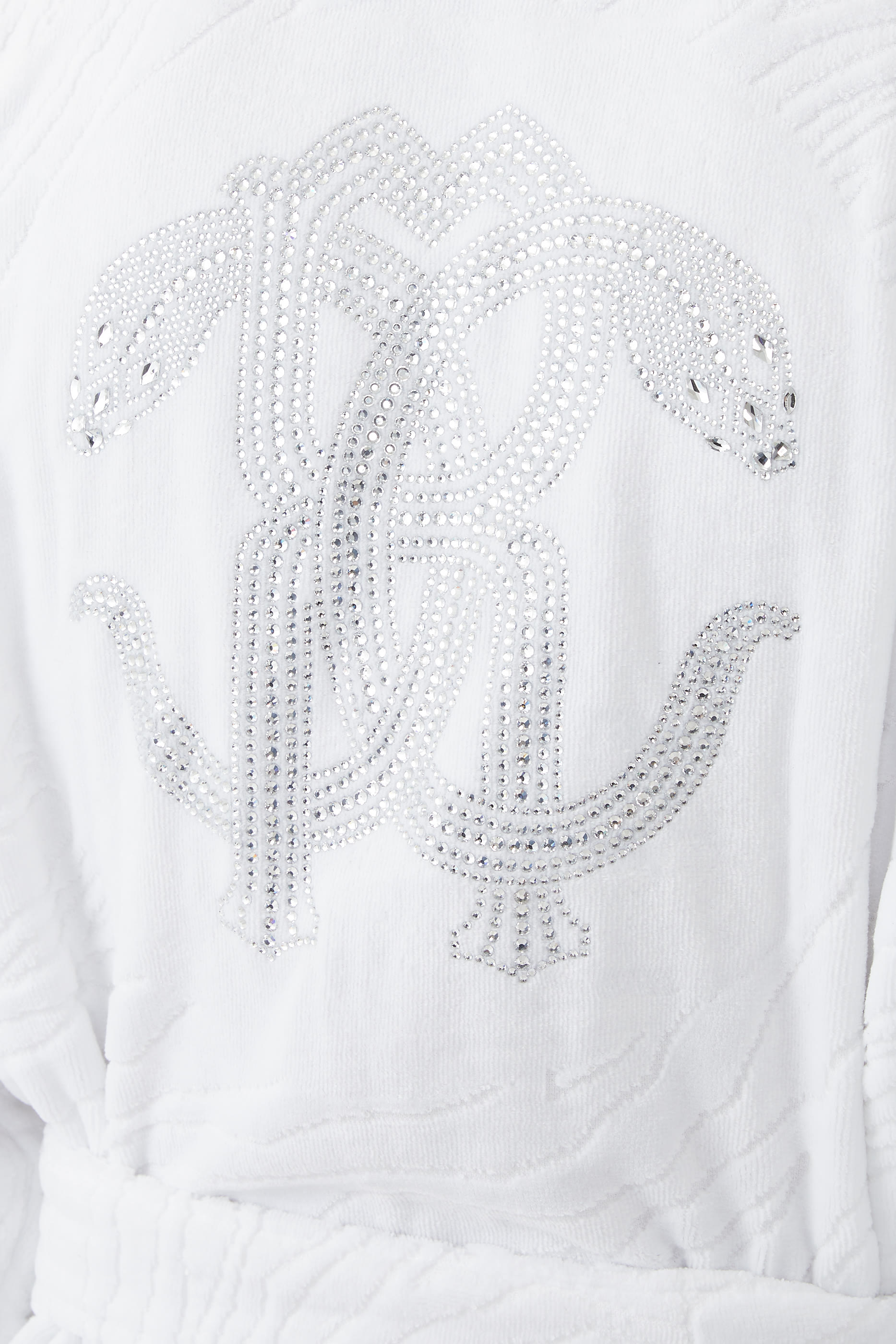 روب حمام  بتصميم كيمونو بشعار الماركة المرصع بالكريستال