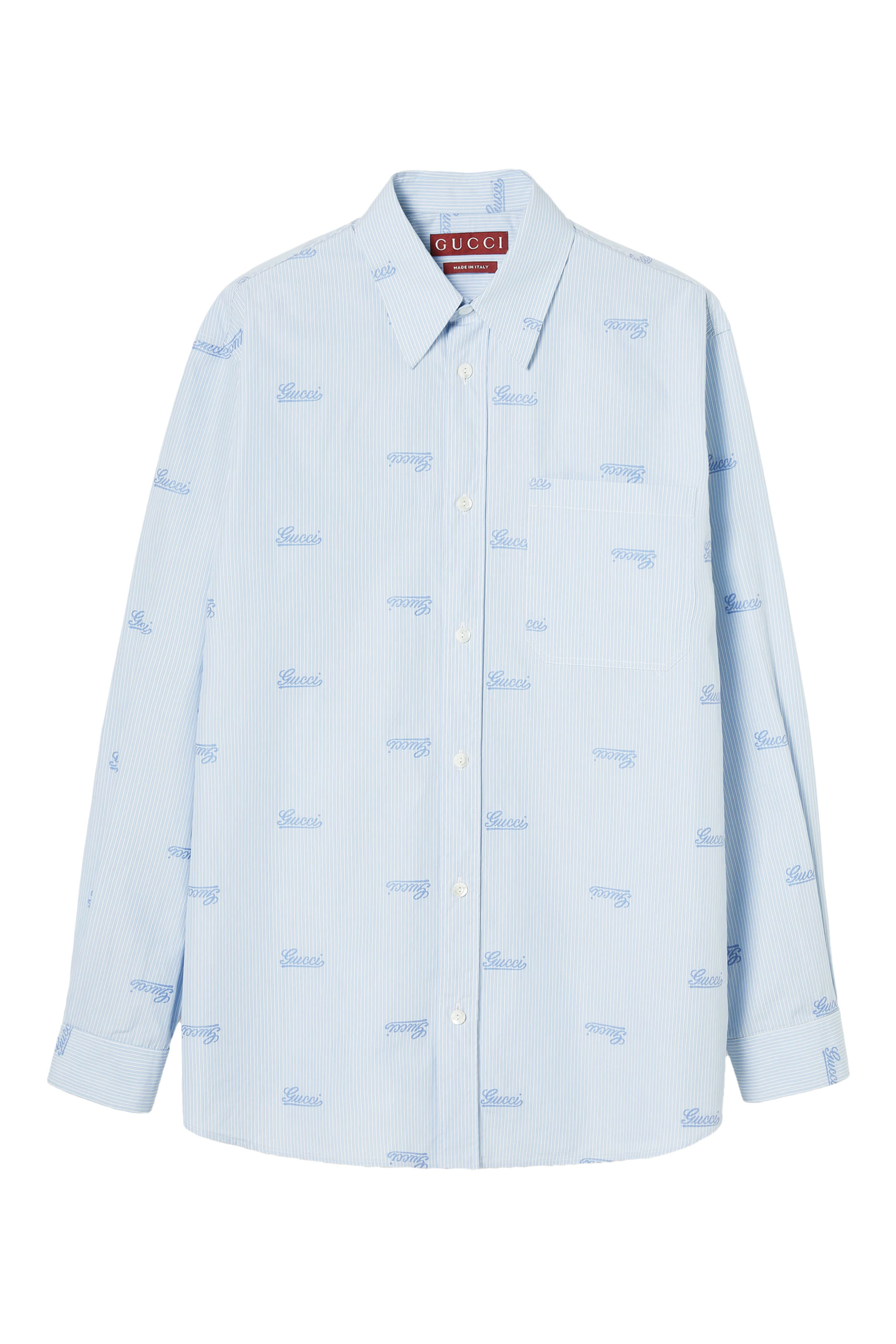 قميص قطن مخطط بتطريزات