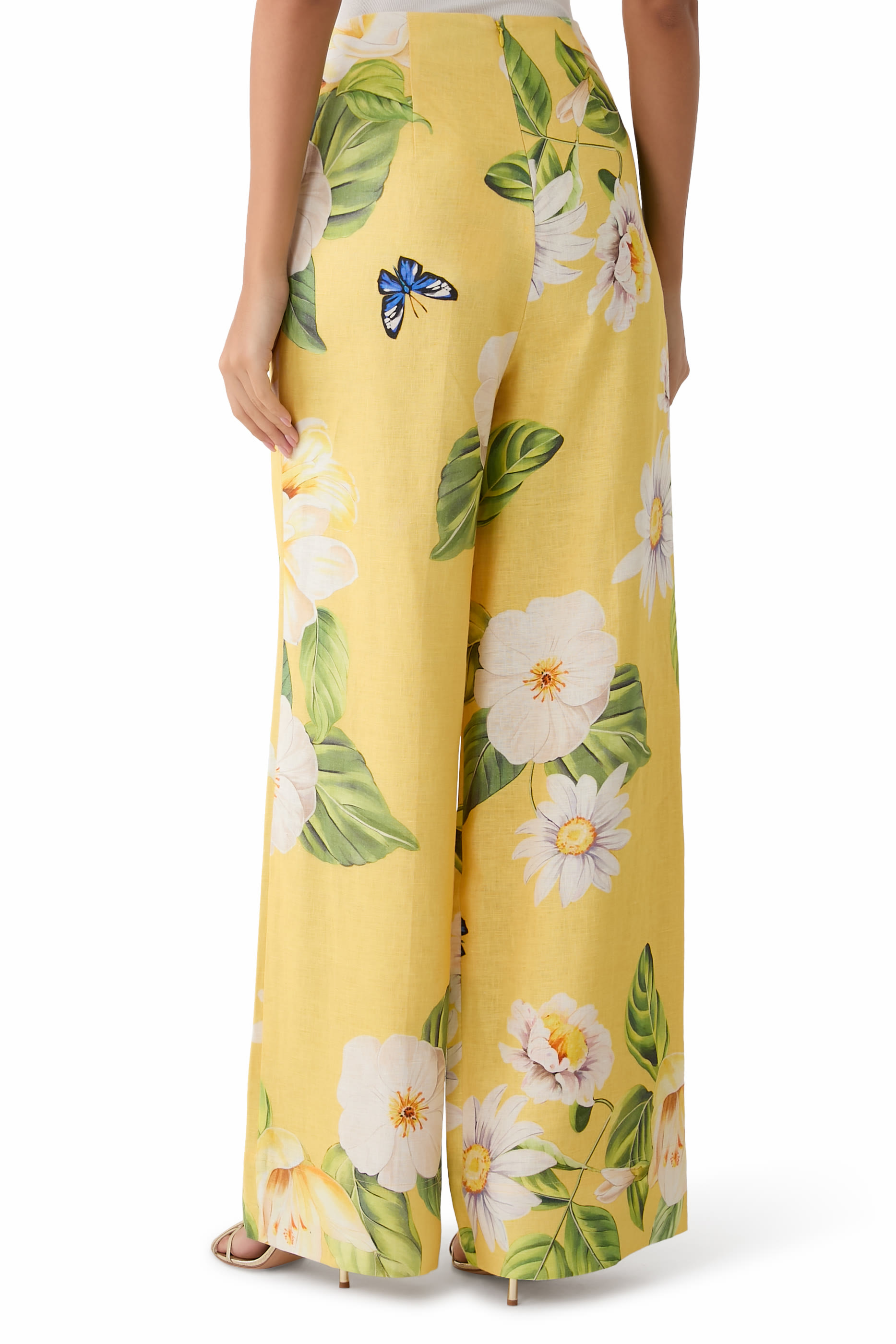 بنطال لويزا بنقشة جوي بلون سنشاين