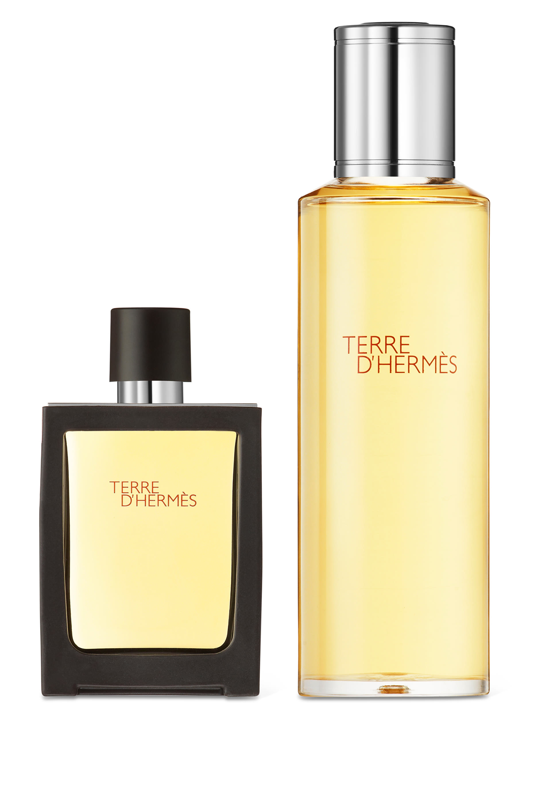عطر بخاخ Terre d'Herm&egrave;s بحجم مناسب للسفر 30 ملل وعبوة إعادة ملء 125 ملل