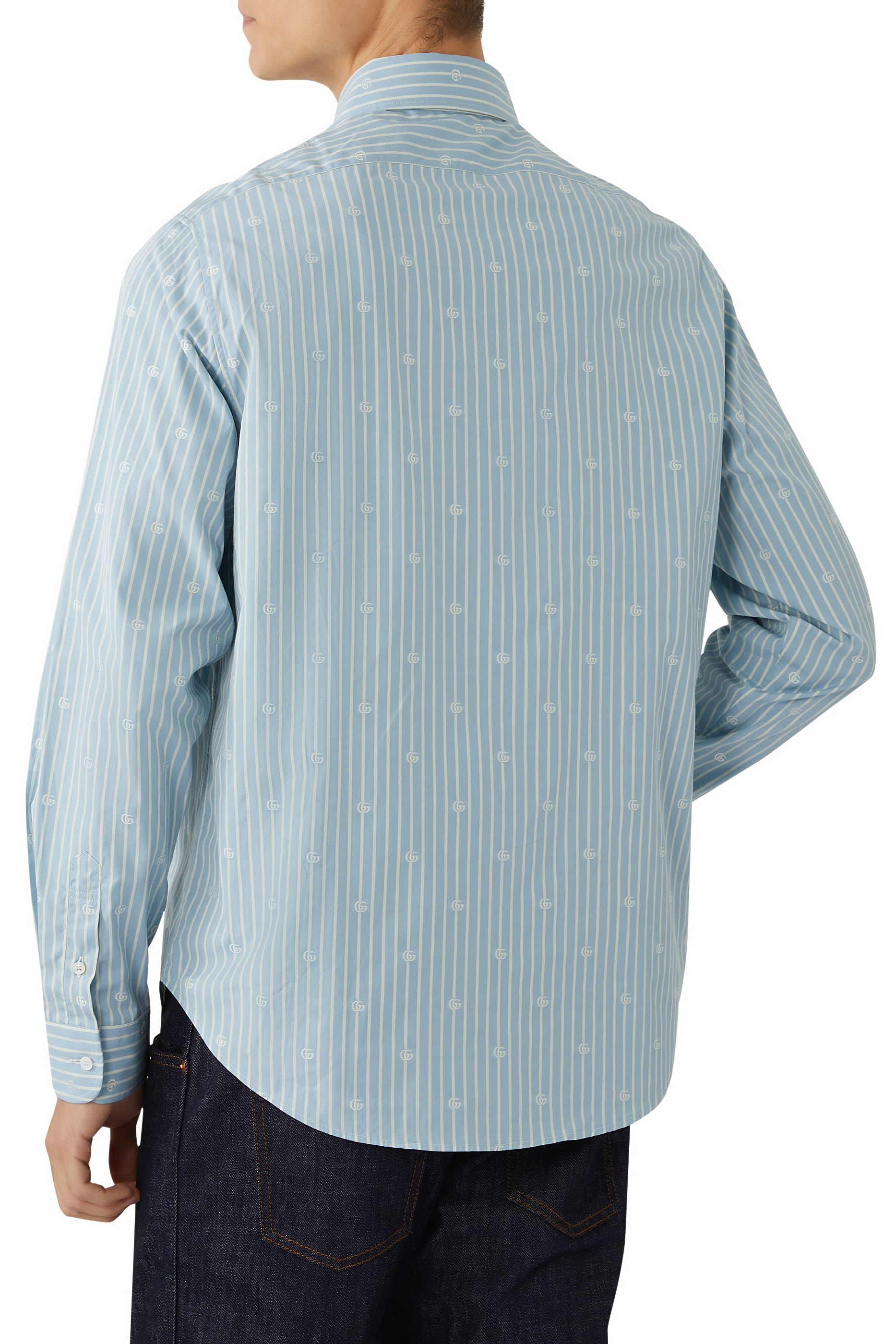 قميص بحروف شعار الماركة مخططة