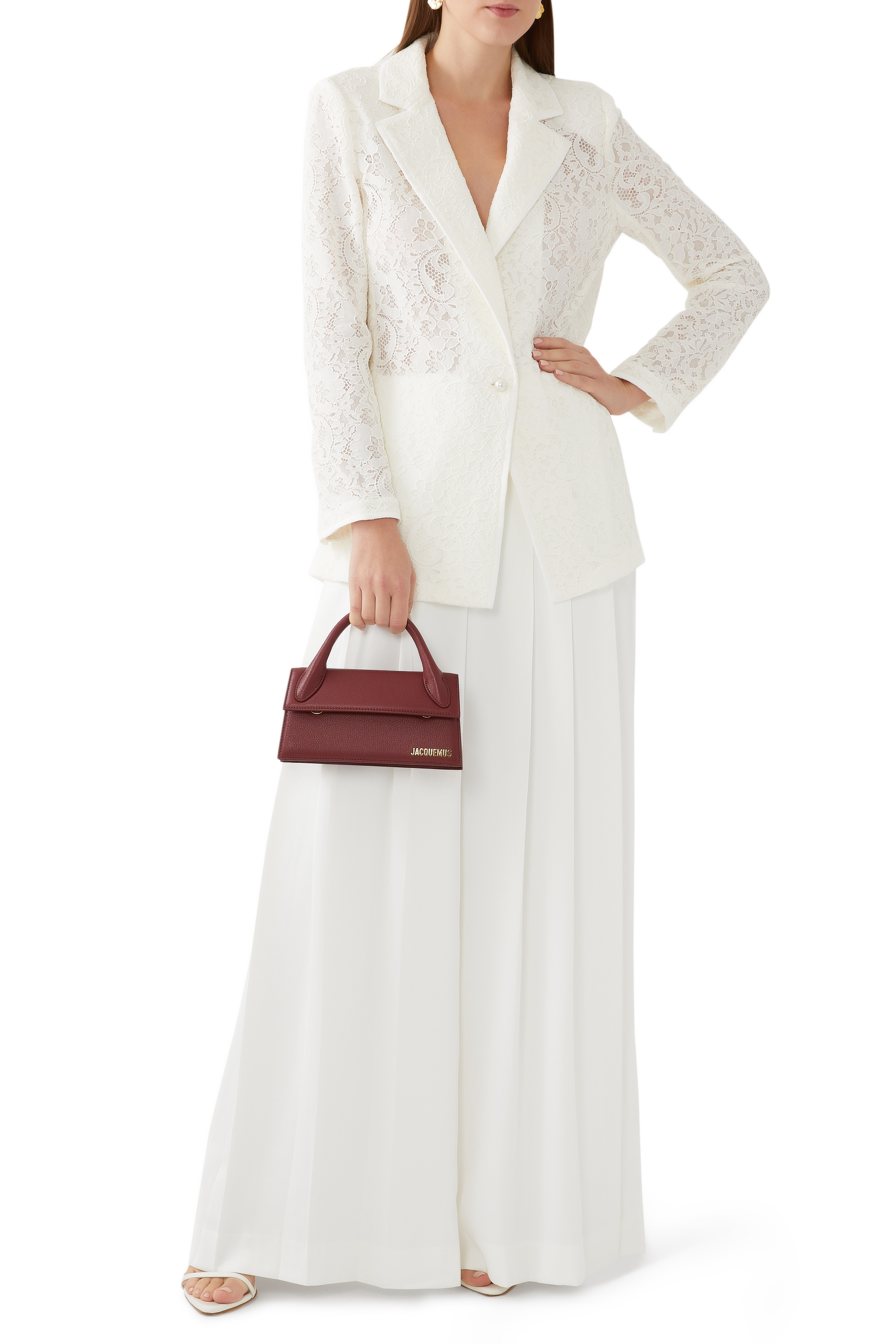 Judith Sheer Lace Shawl Collar Blazer