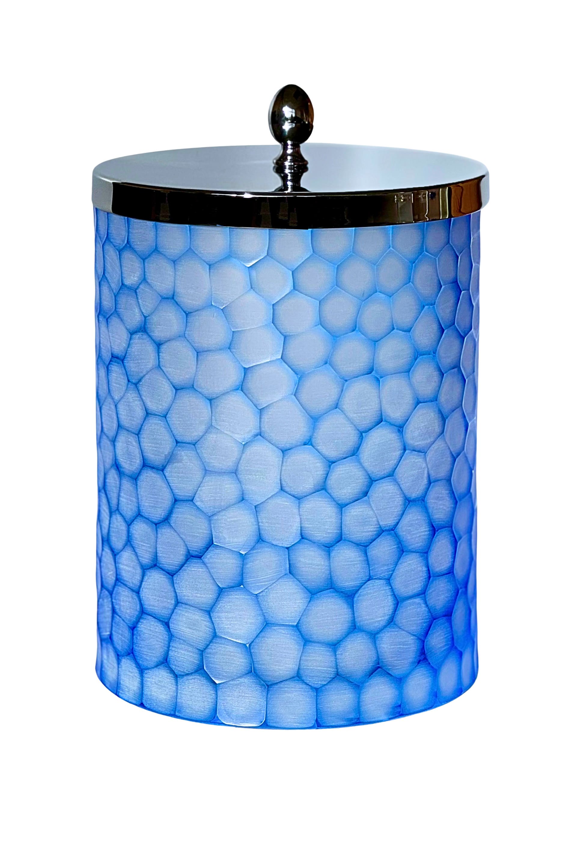 سلة مهملات أوشن بغطاء ونقشة خلية نحل