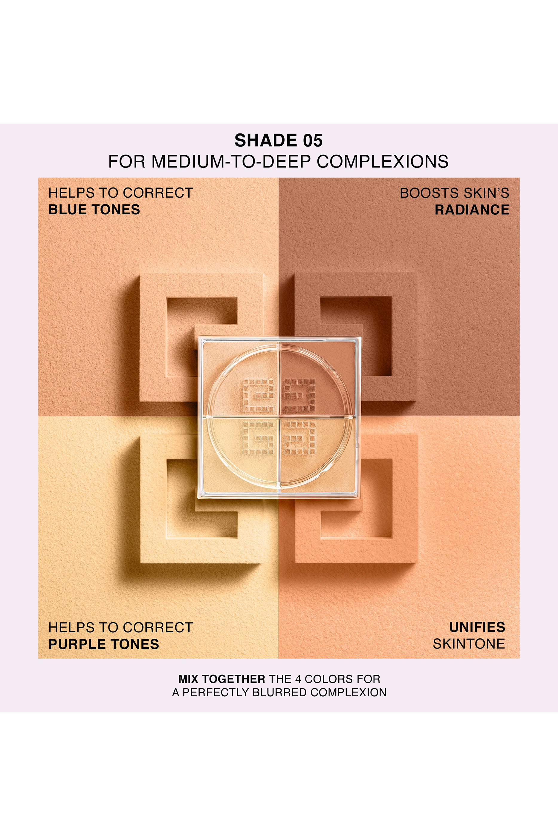 بودرة سائبة بريسم ليبر بأربعة ألوان صغيرة الحجم