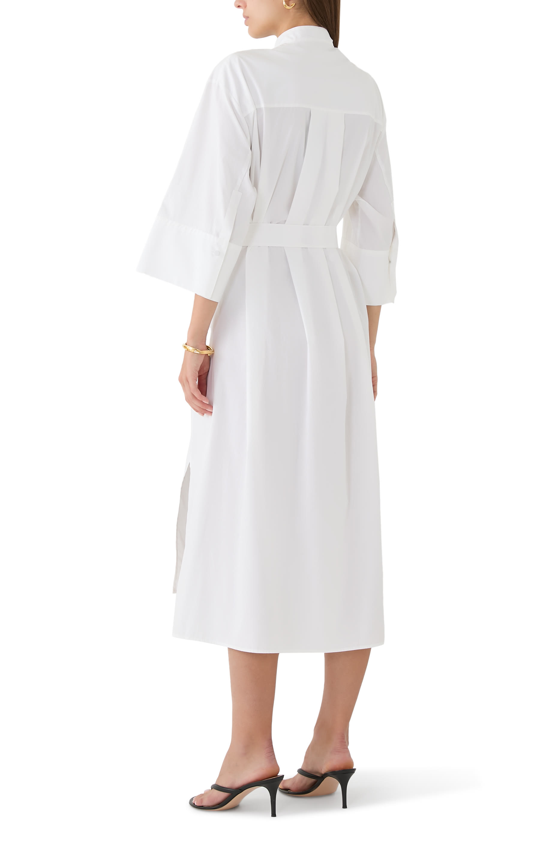 فستان مدريك بتصميم مقسم بألوان بوبلين