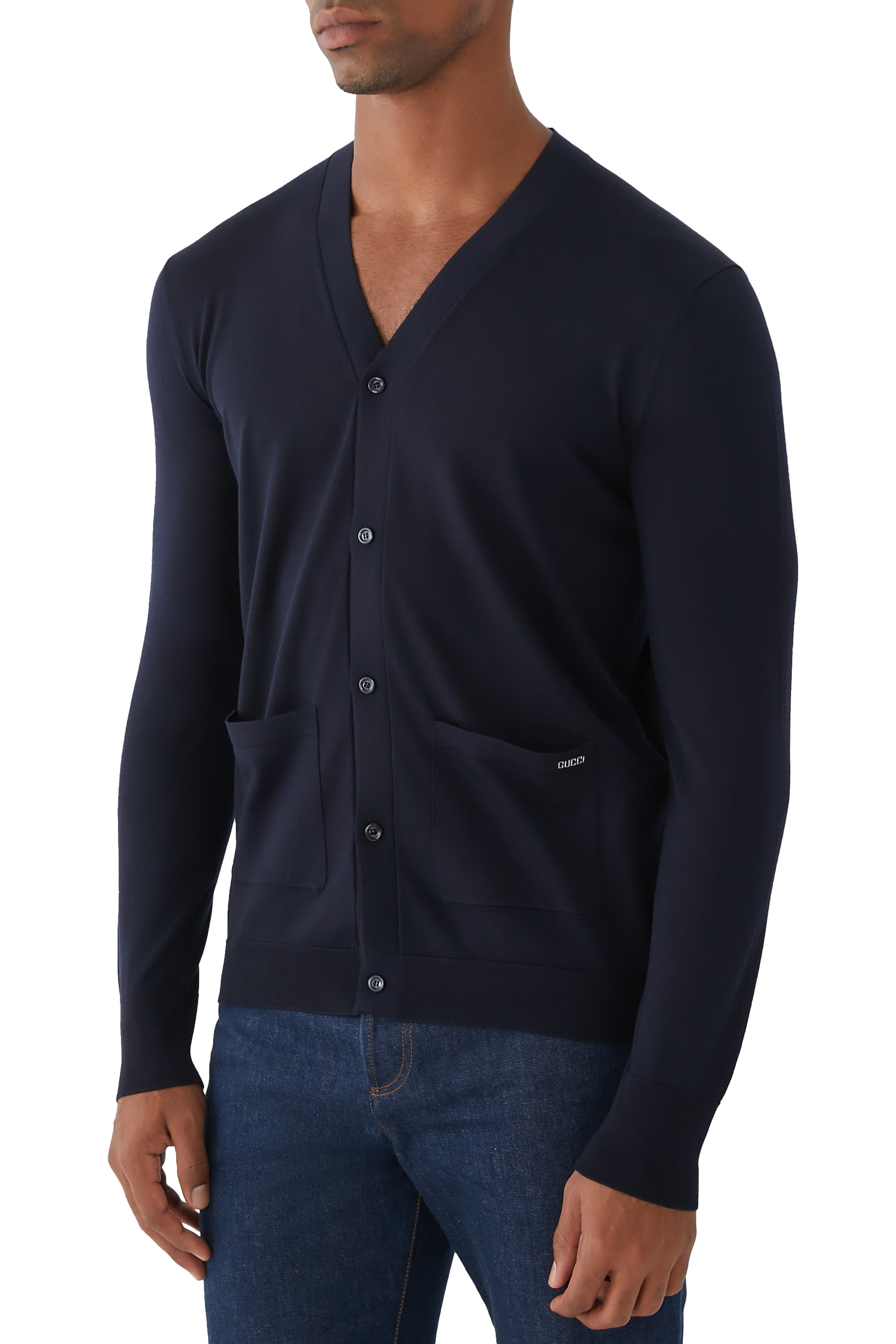 كارديغان نسيج صوف ناعم مع انتارسيا