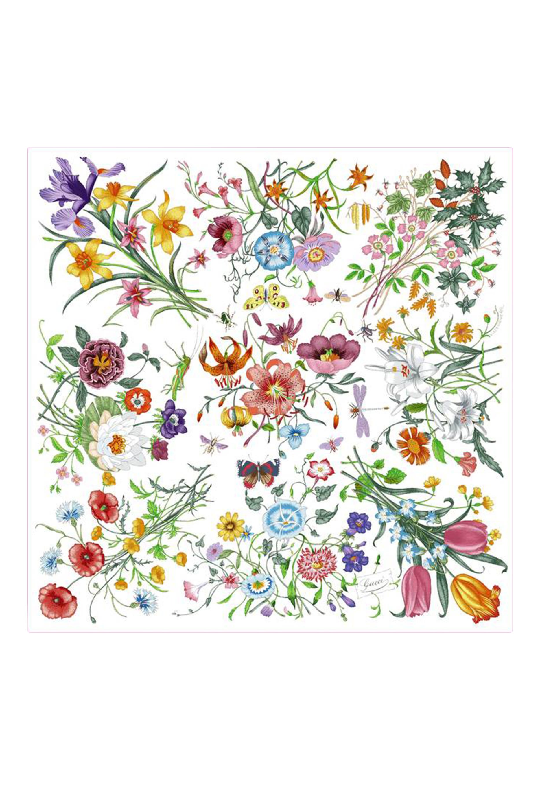 وشاح مربع بنقشة حرير تويل