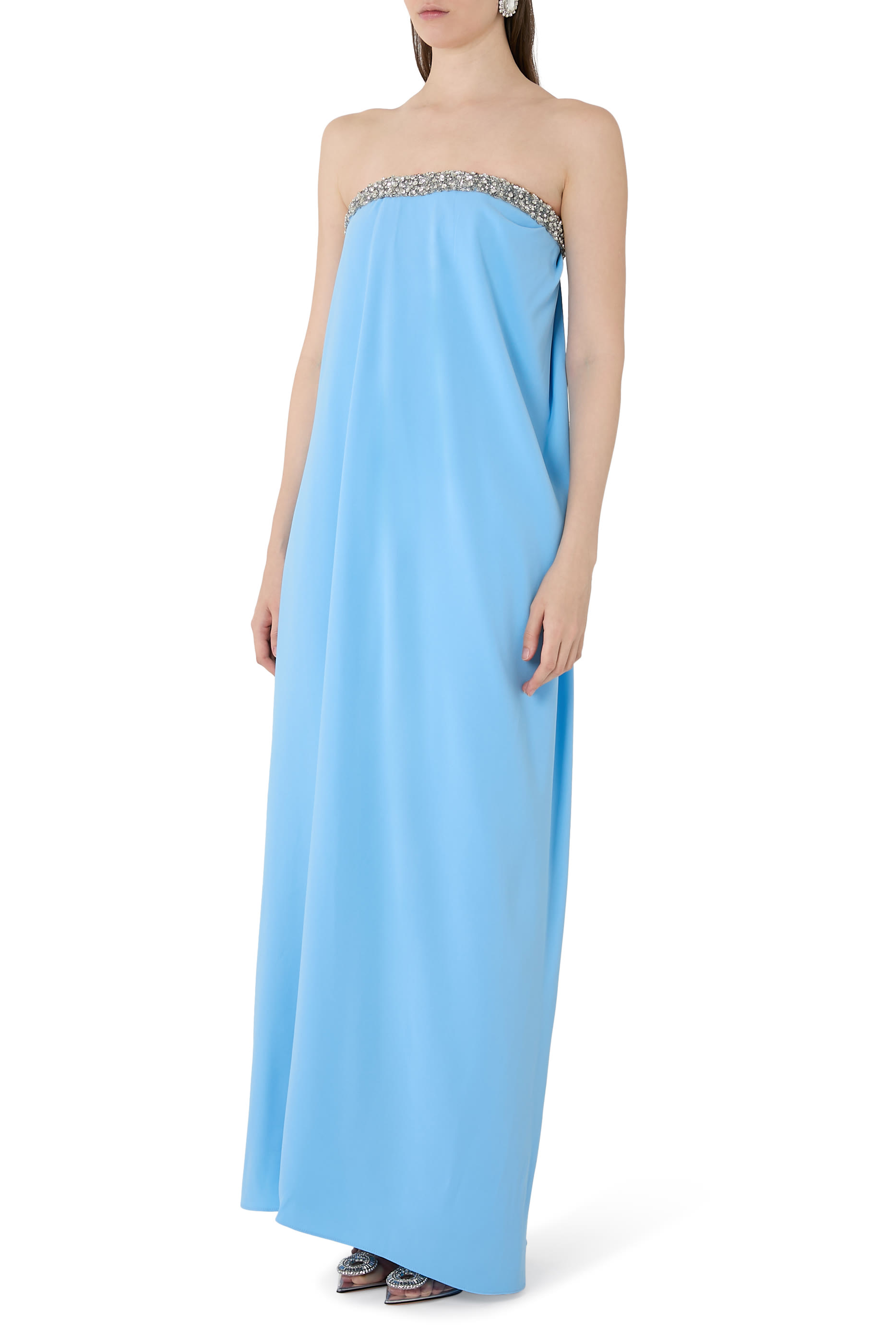 فسستان سهرة فلور بلا حمالات