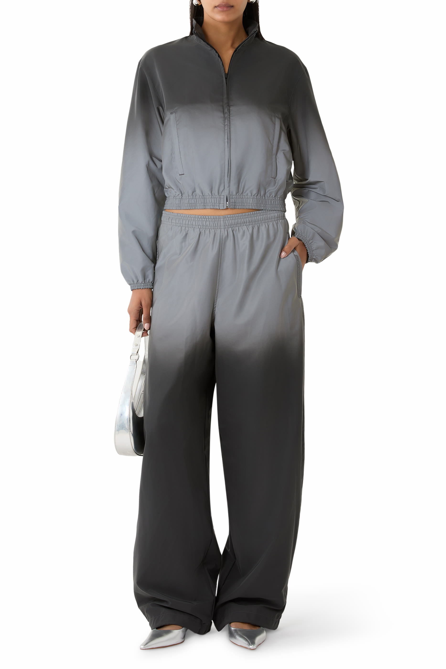 جاكيت رياضي عاكس قماش مجعد