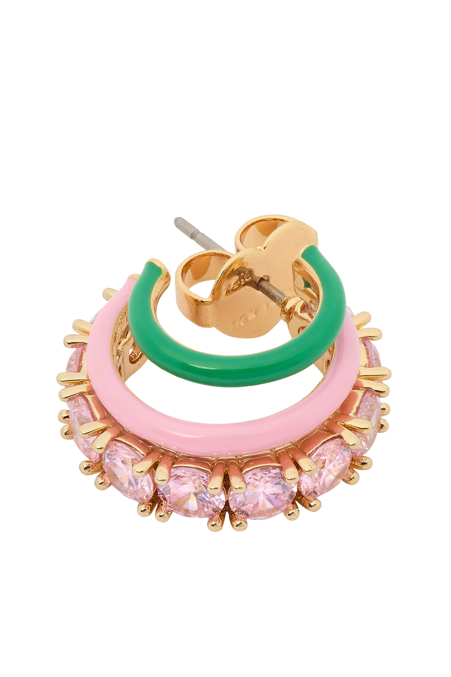 أقراط هاجي هينت اوف شيمر بتصميم متعدد الطبقات مرصعة بأحجار زركونيا مكعبة نحاس