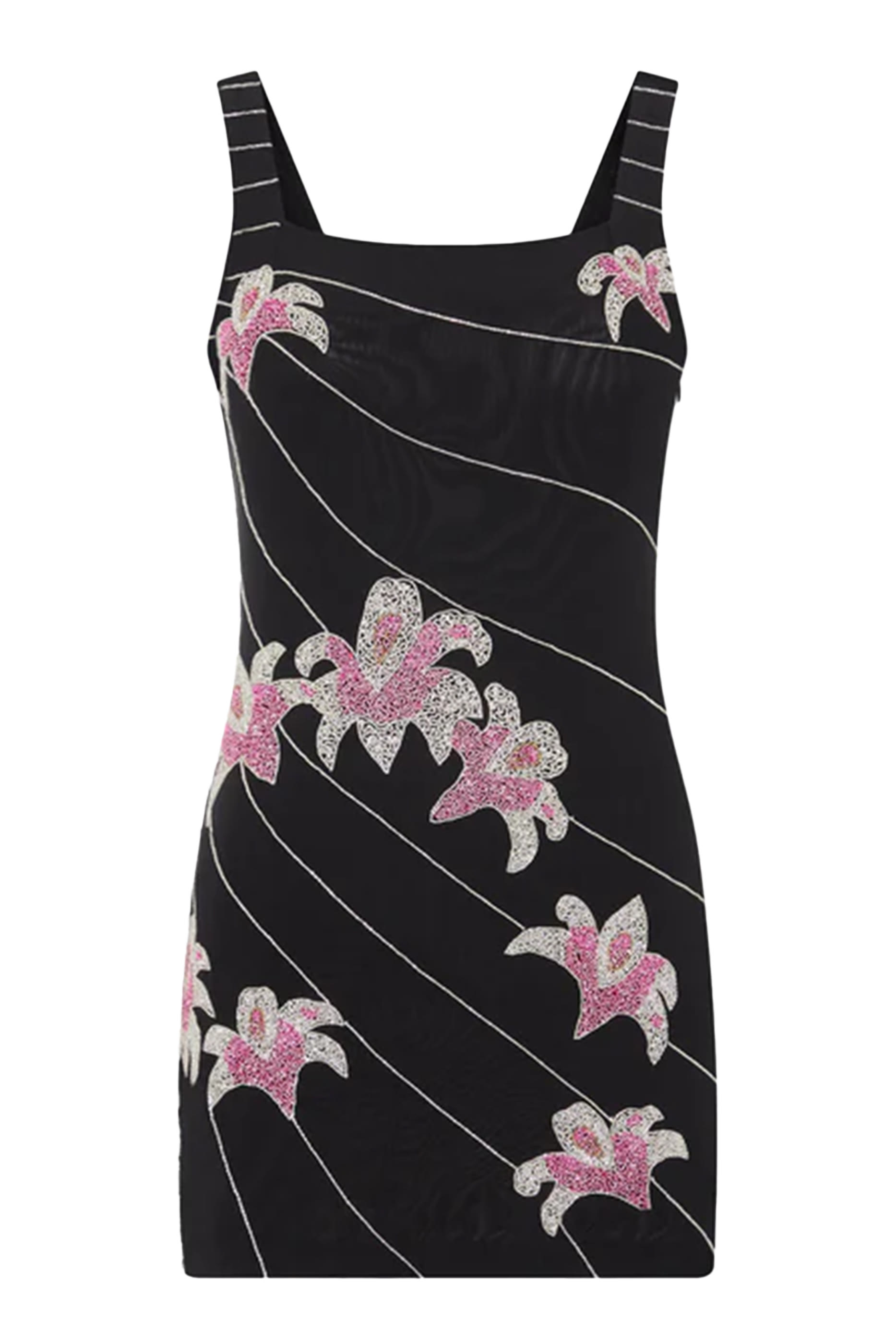 فستان غالا قصير مطرز بالخرز