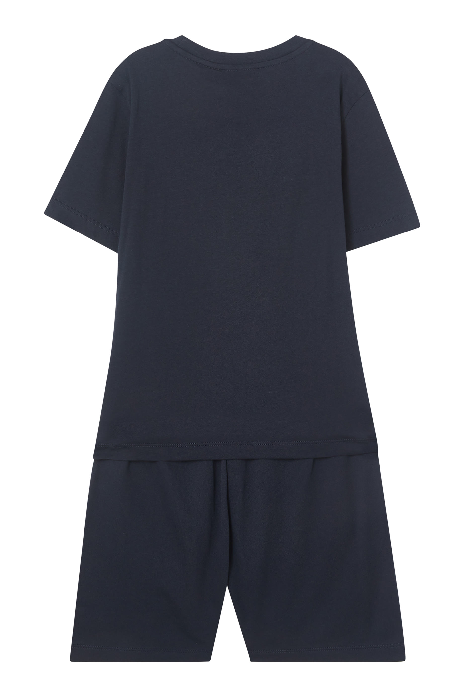 طقم تي شيرت وشورت بشعار الماركة للأطفال 