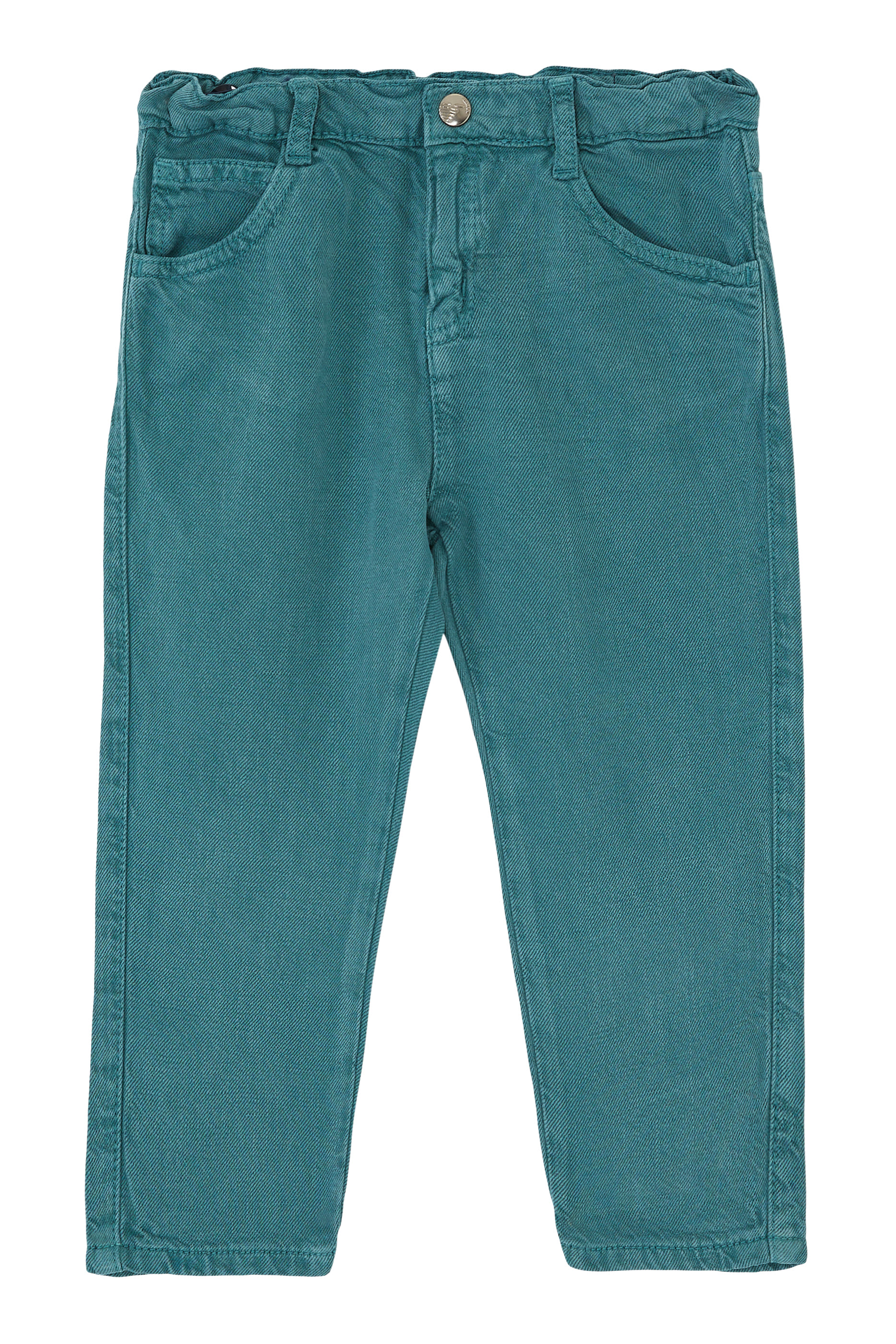 بنطال جينز بتفاصيل شعار الماركة للأطفال