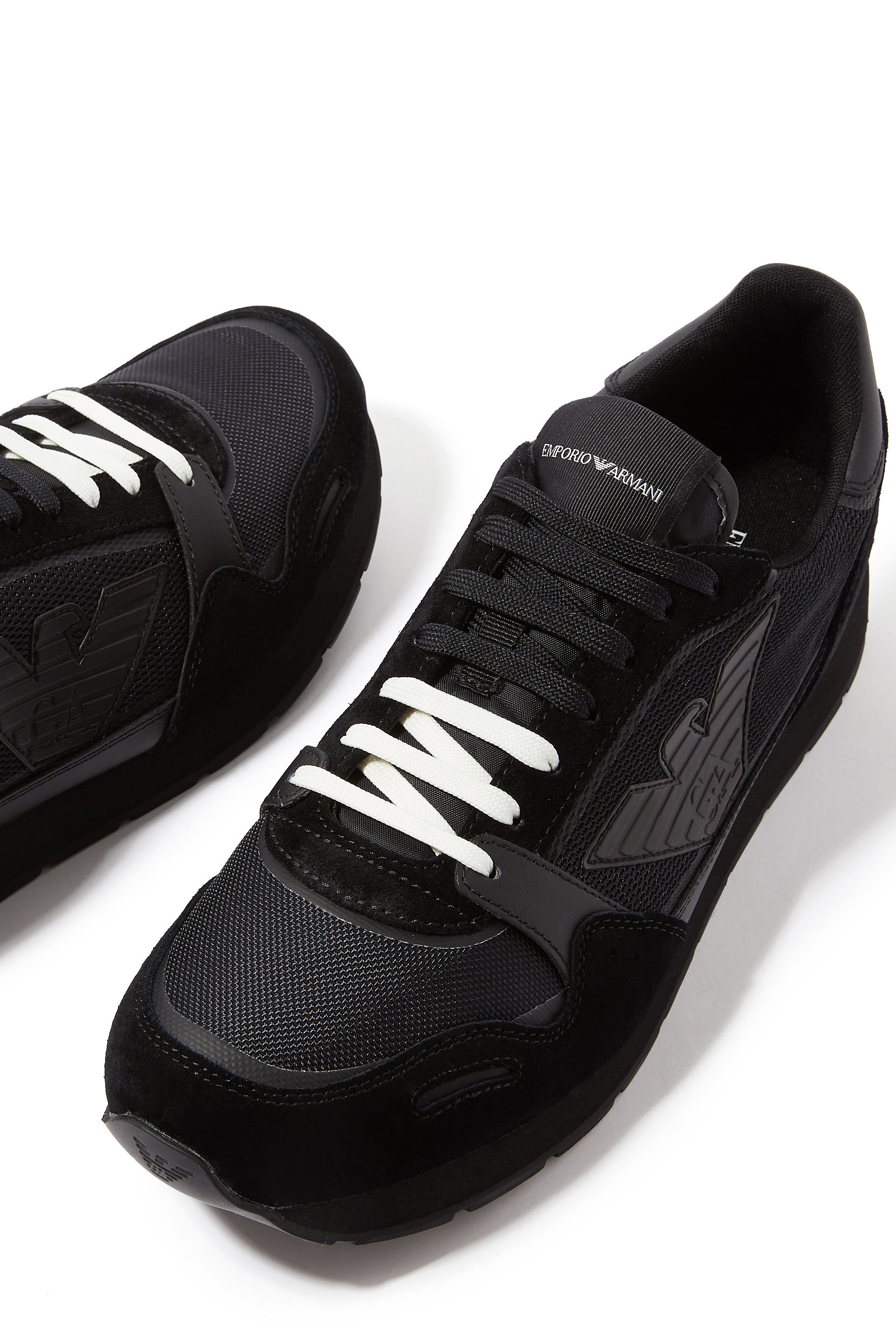 سنيكرز برقعة شعار الماركة قماش شبكي