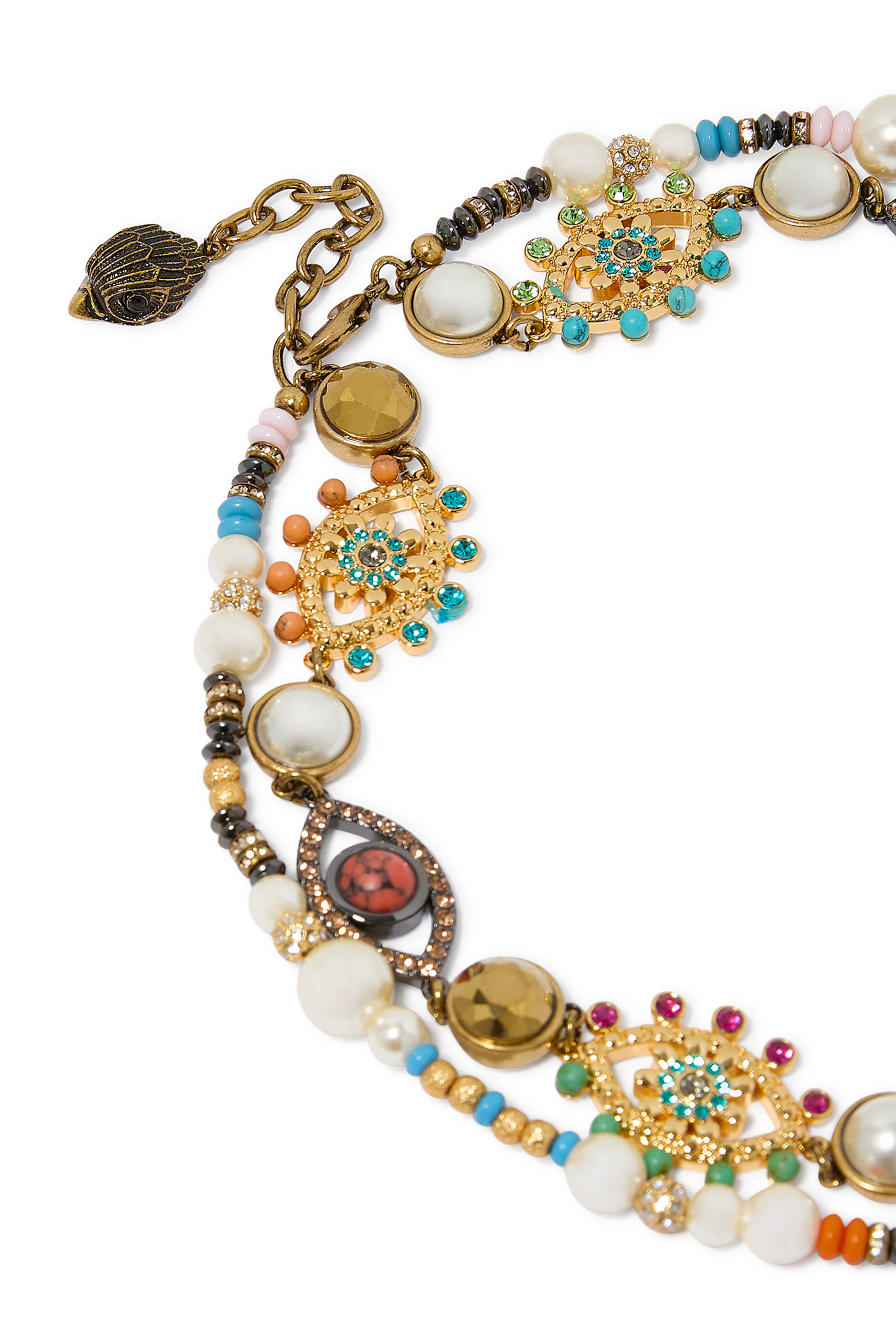 قلادة بطبقتين وحلي بتصميم عين حسود