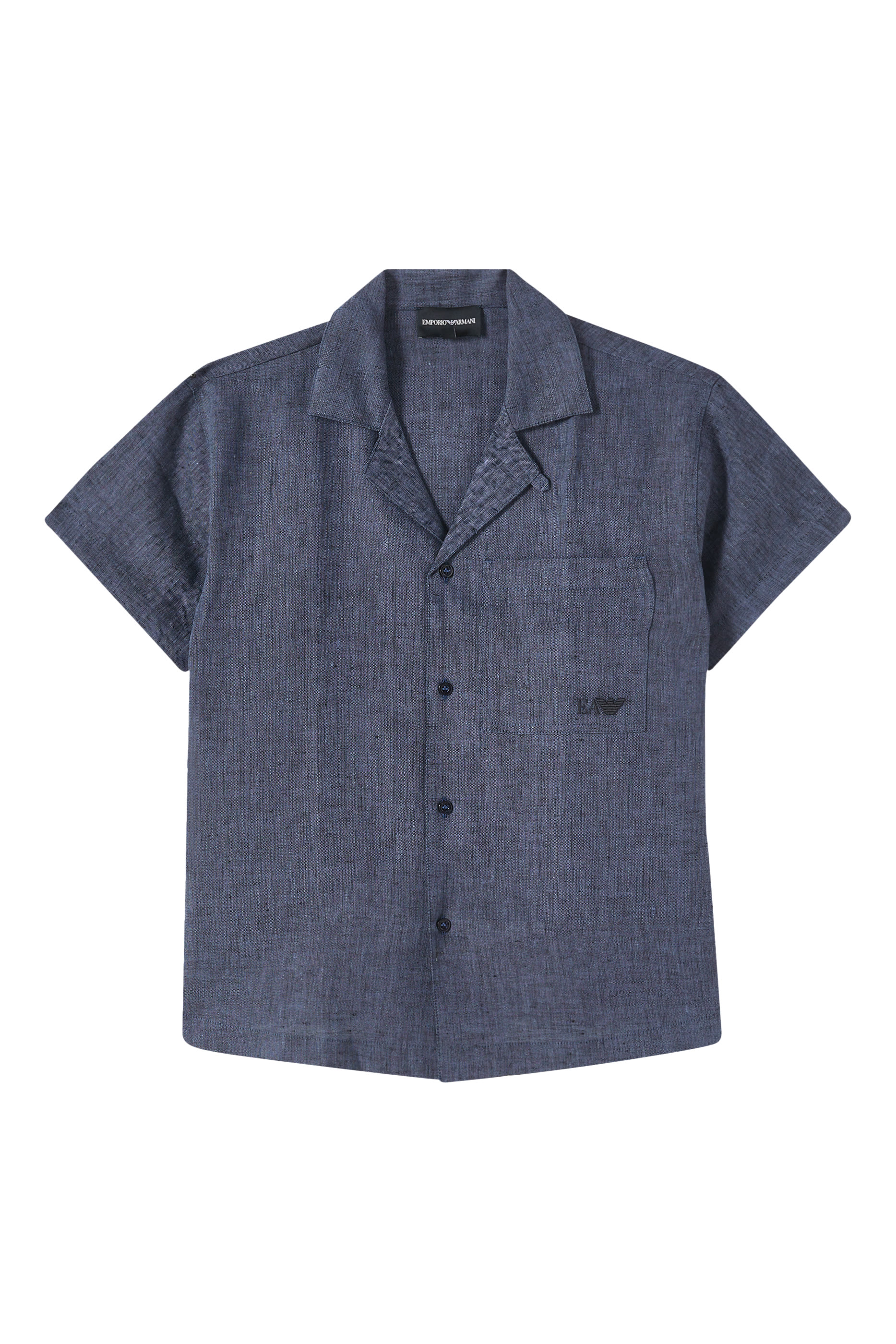 قميص بأكمام قصيرة وشعار الماركة للأطفال