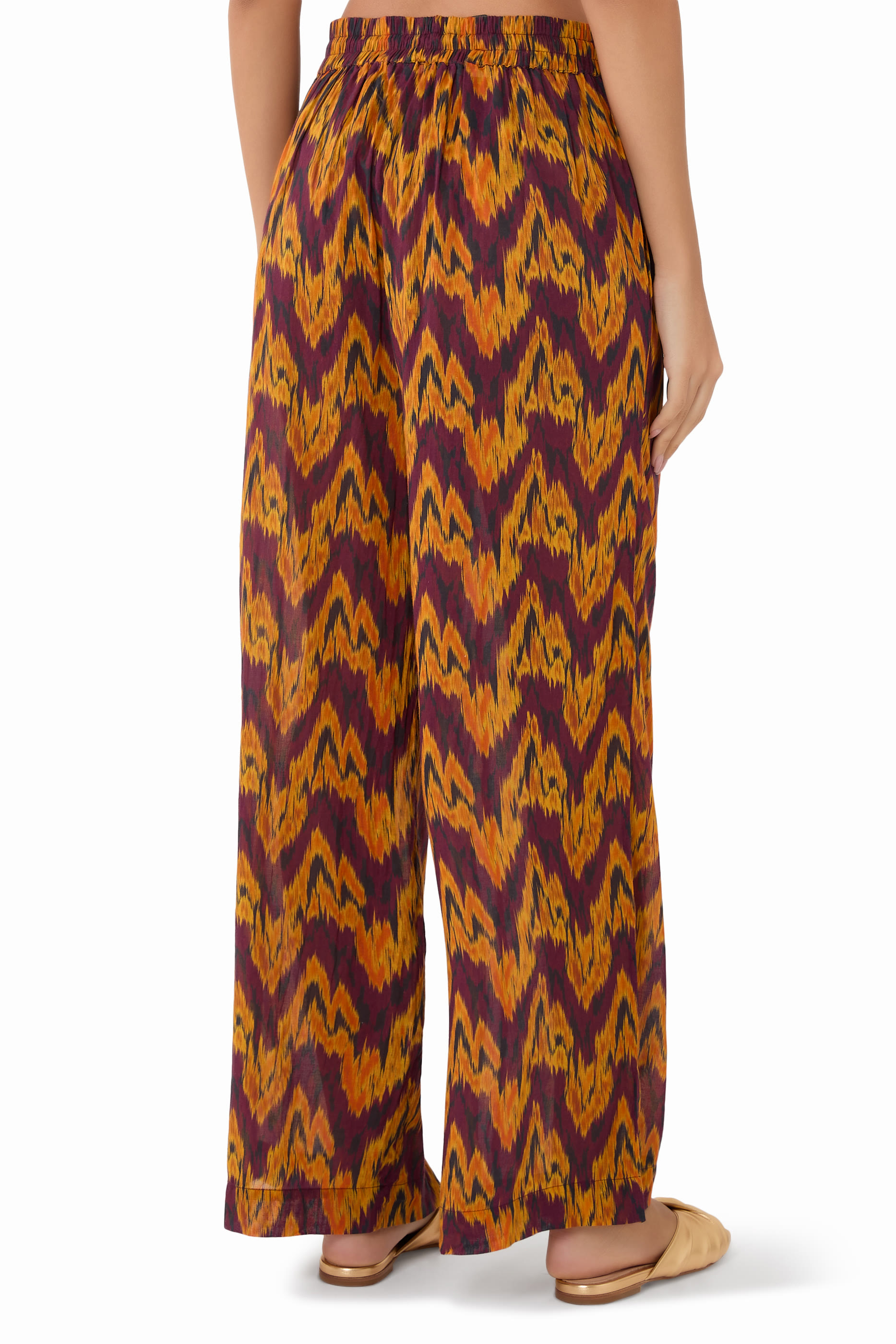 روب أزرا بنمط بنطال بقصة ساق واسعة للإرتداء فوق ملابس السباحة