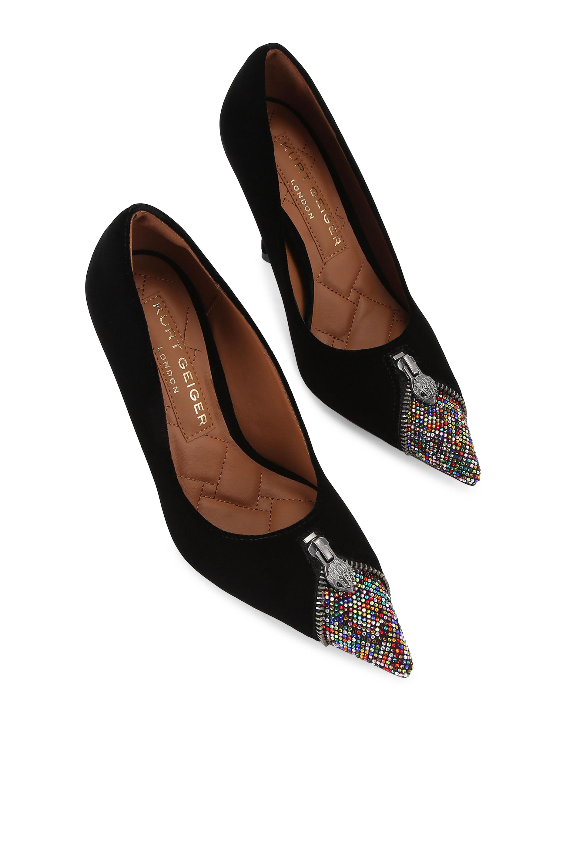 حذاء كلاسيكي بكعب قصير 95 مزين بتفاصيل سحاب