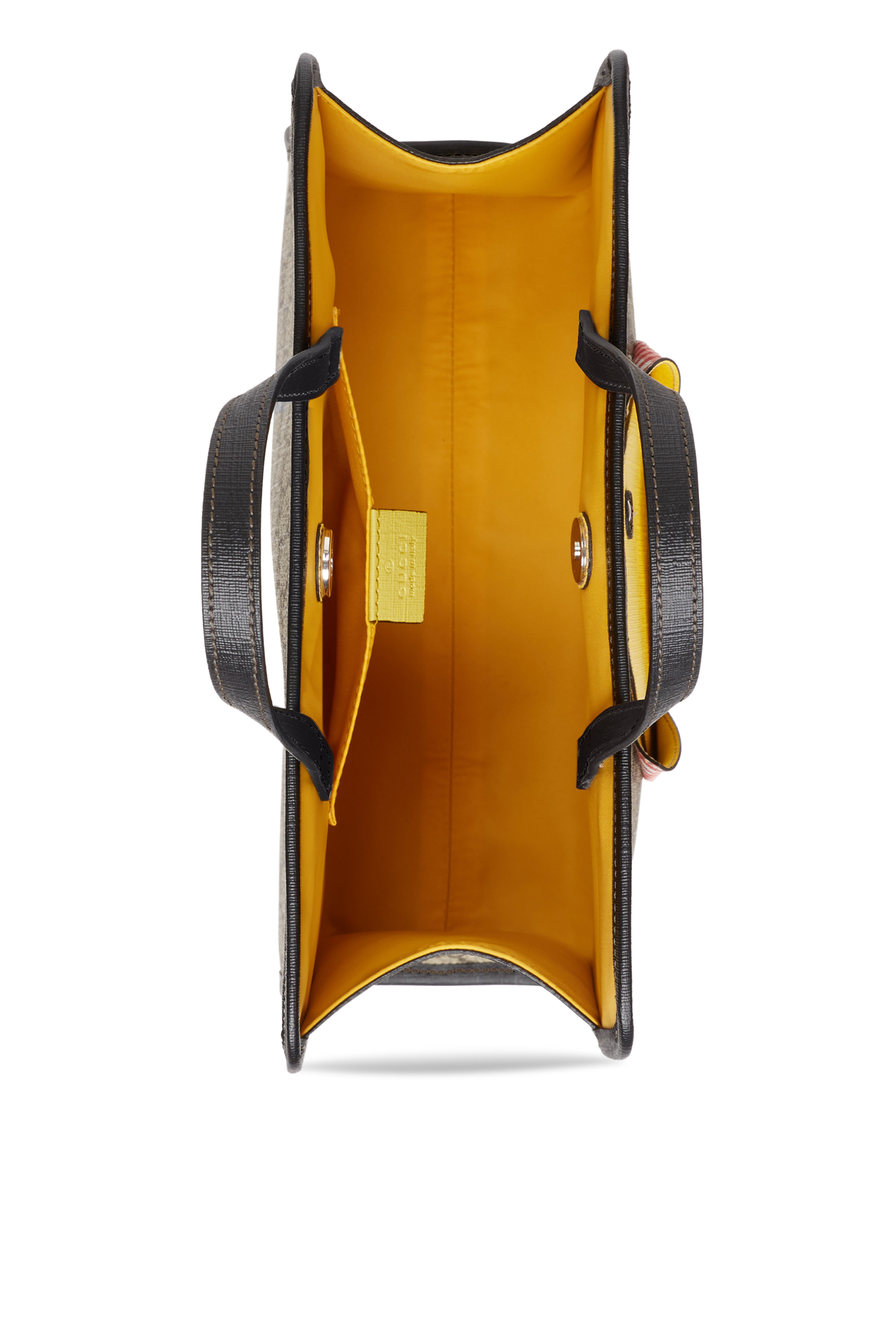 حقيبة يد بنقشة مربعات وشعار GG