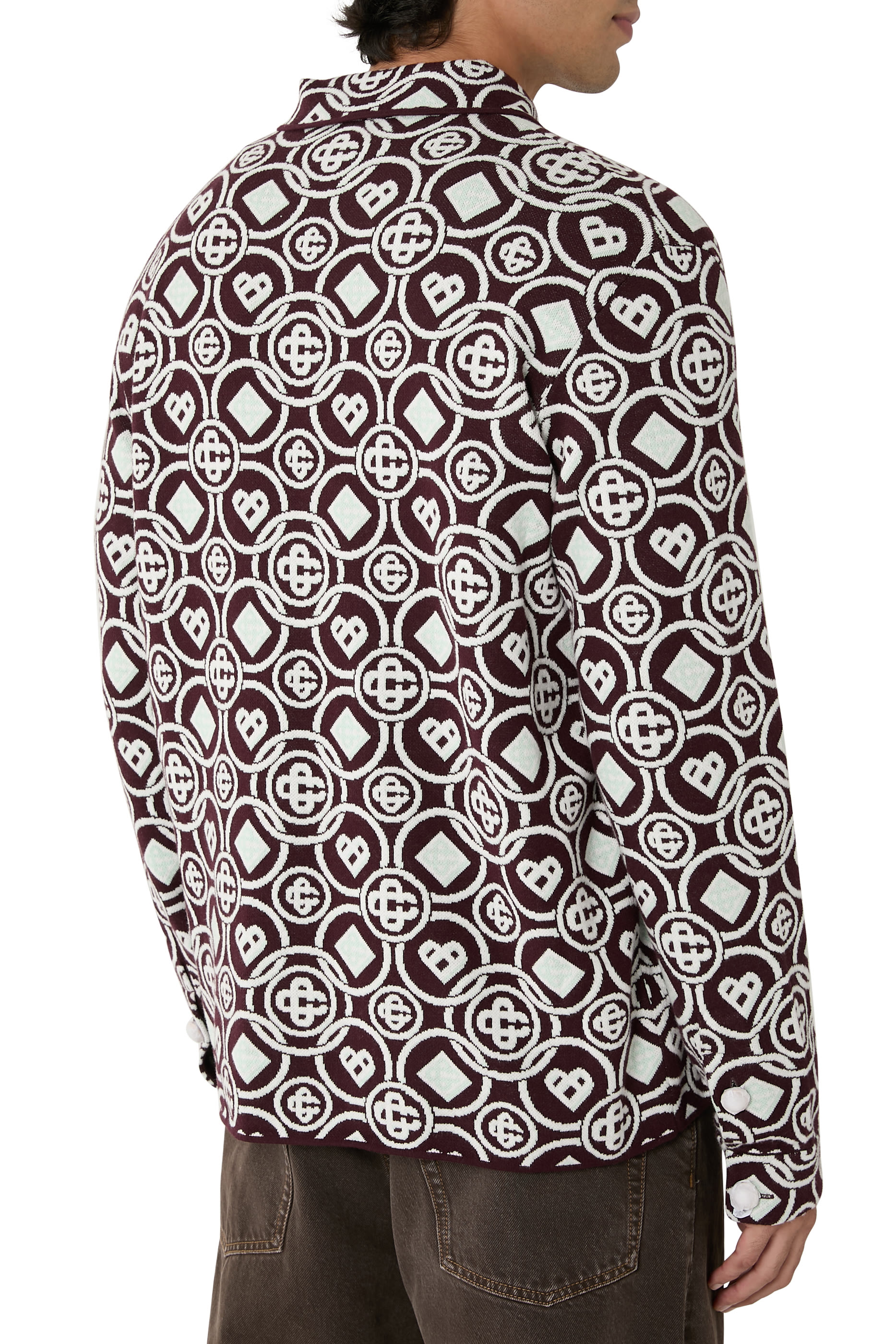 قميص بتطريز حرف شعار الماركة نسيج قطن