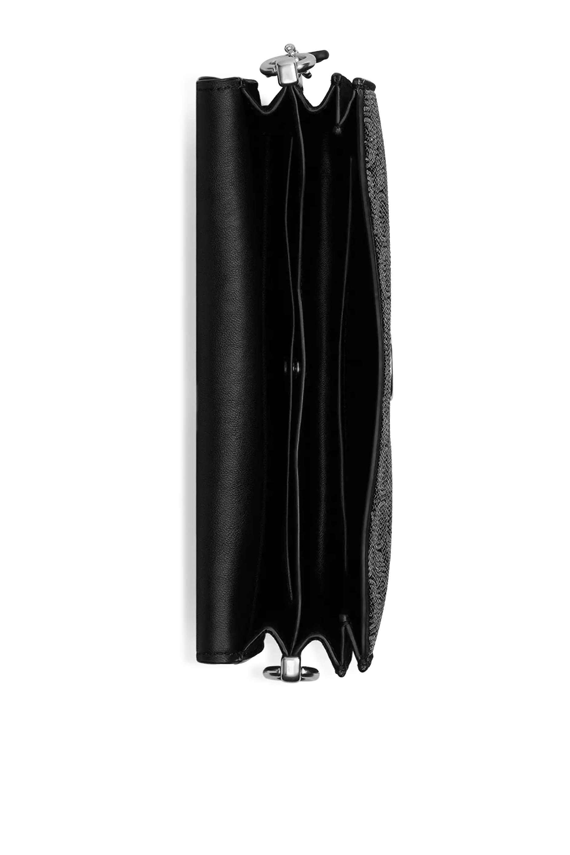 حقيبة سوينغر 20 بحمالة سلسلة جاكار مزين بشعار الماركة وكريستال