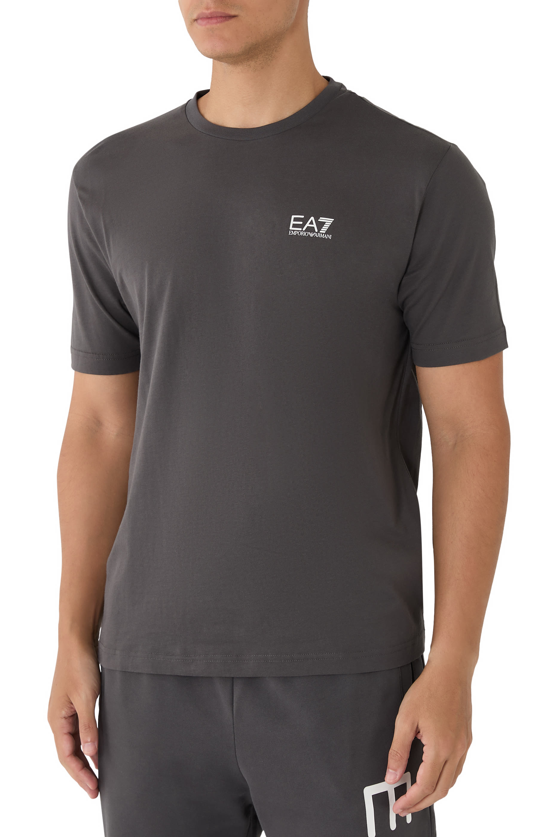 تيشيرت مزين بشعار الماركة قطن-جيرسيه