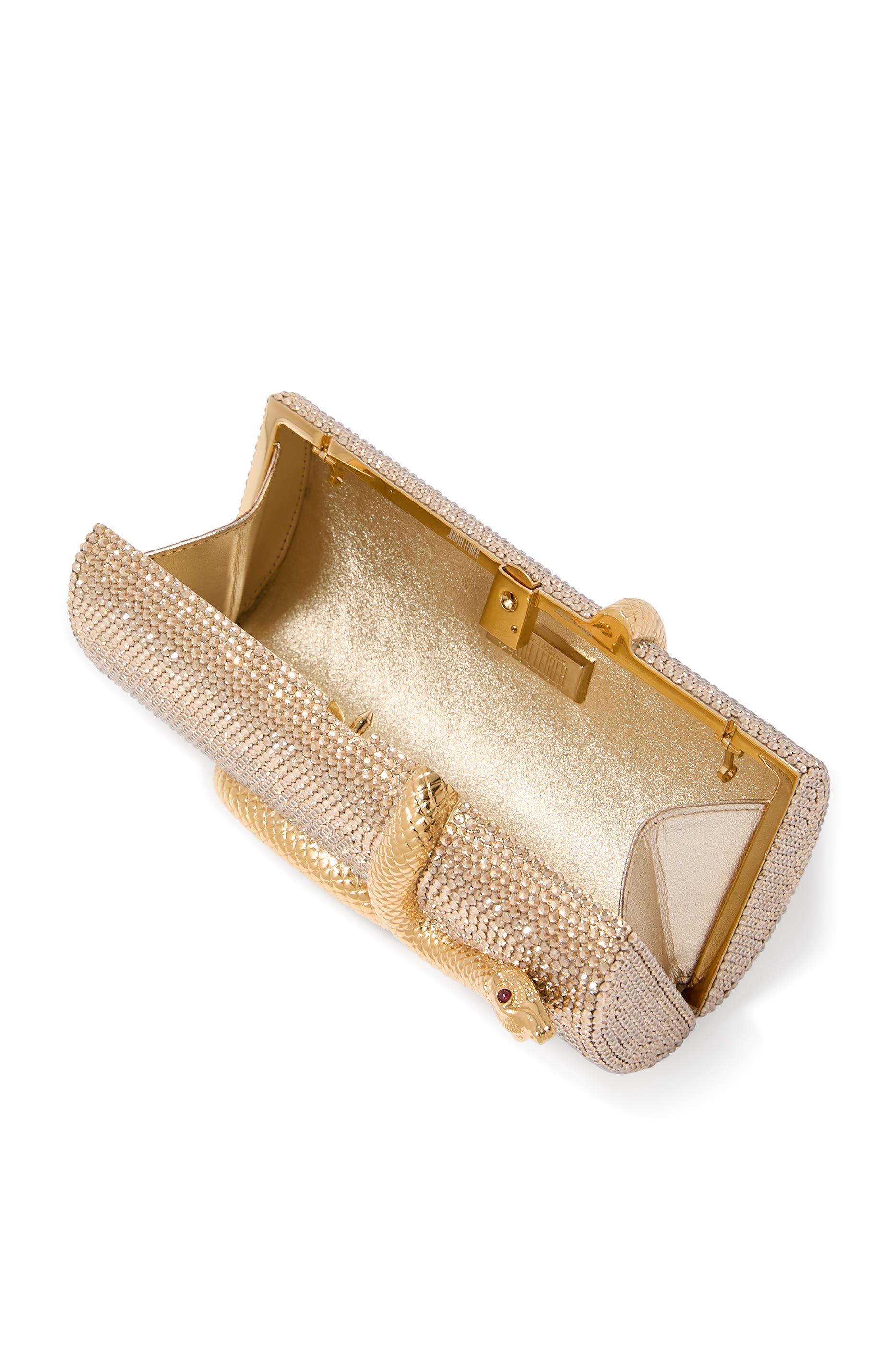 كلاتش سبايرل بنقشة أفعى مرصع بركريستال