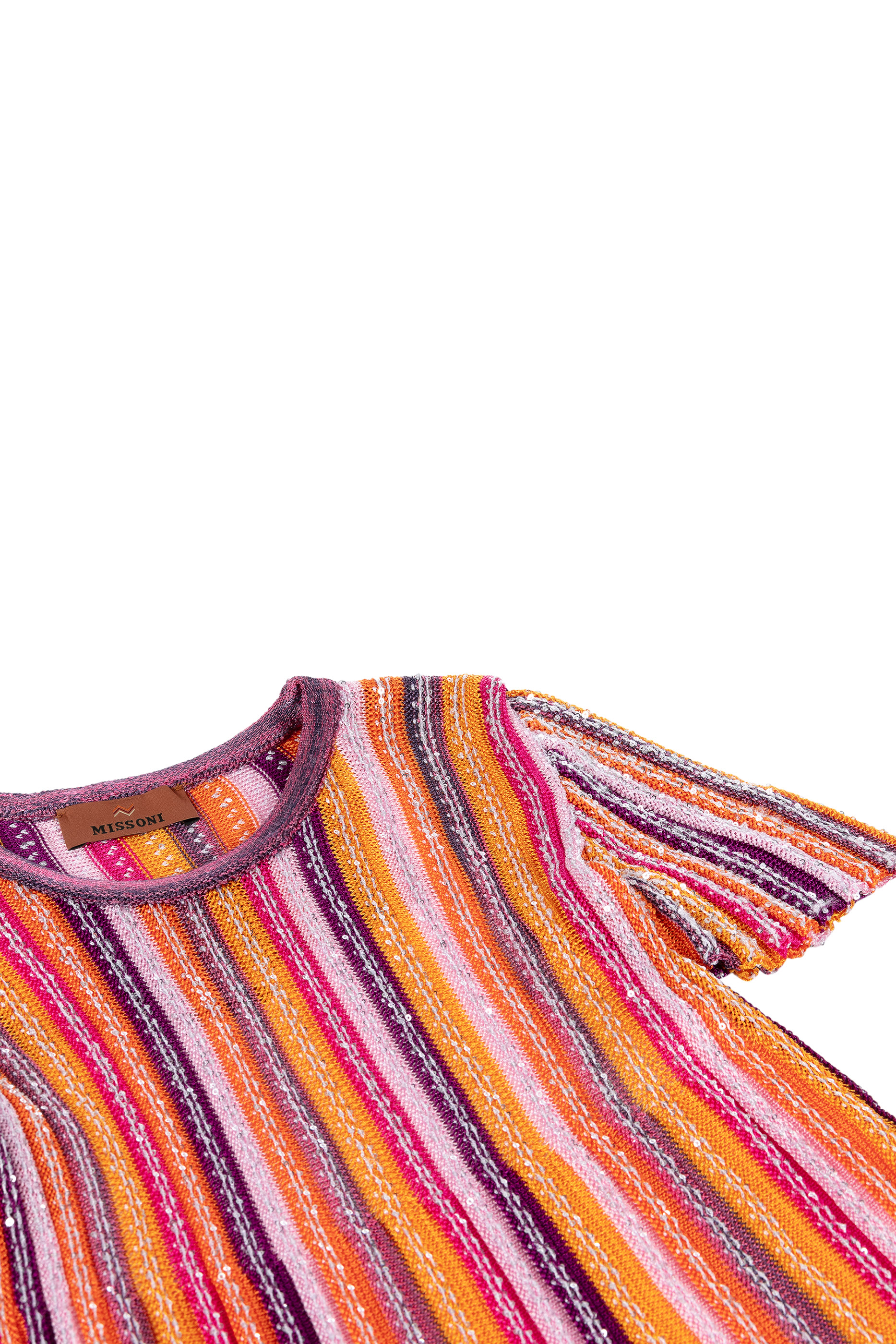 فستان قصير نسيج مطرز جزئيا بالترتر للأطفال