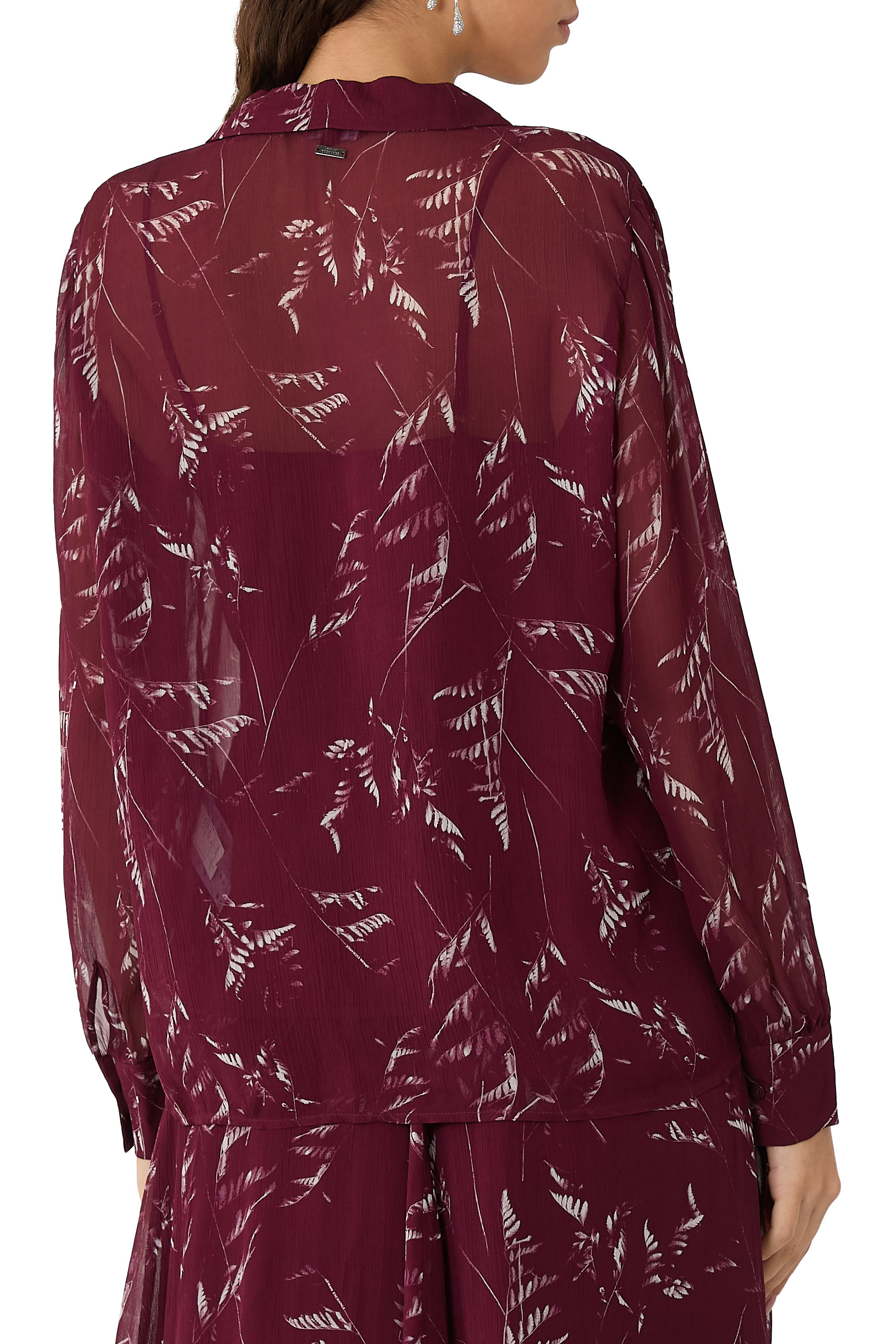 Foliage Print Chiffon Top 