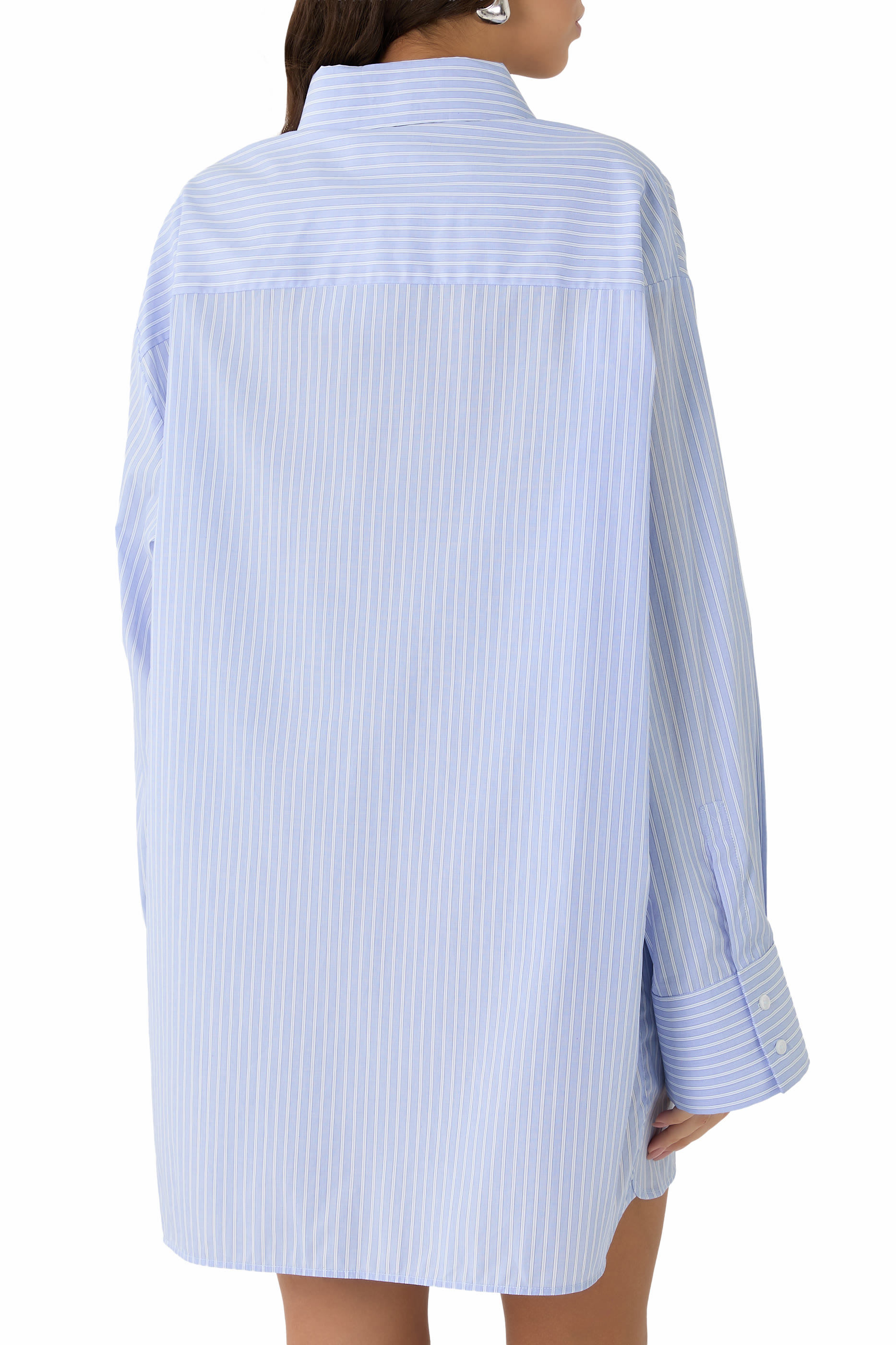  Striped Poplin Shirt Dress