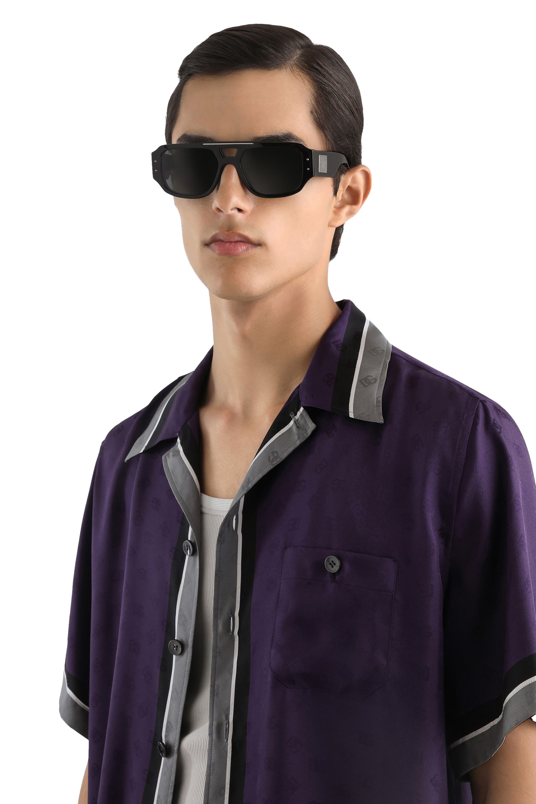 قميص هاواي مخطط بشعار الماركة تويل