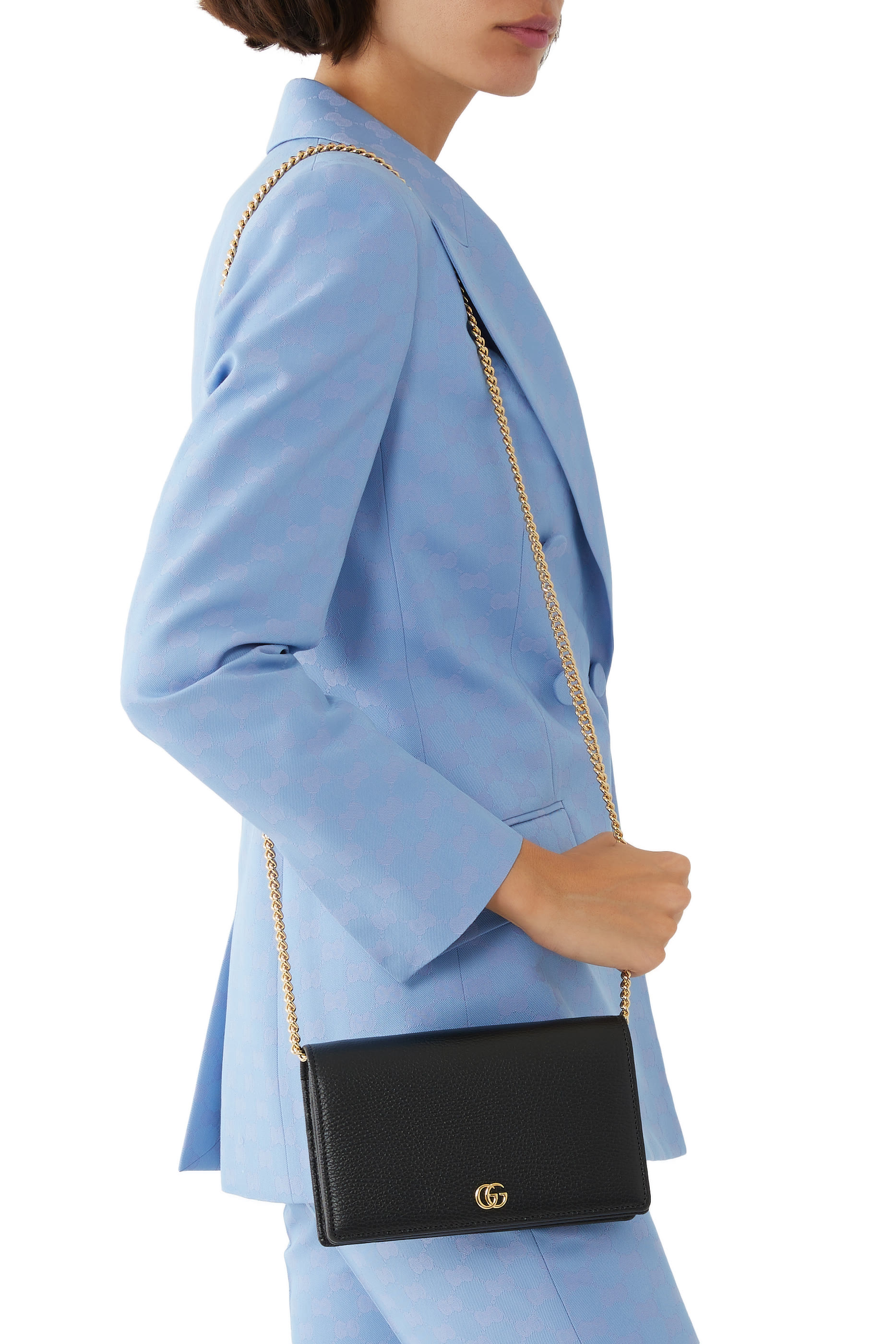 حقيبة مارمونت صغيرة جلد بسلسلة وشعار حرفي الماركة