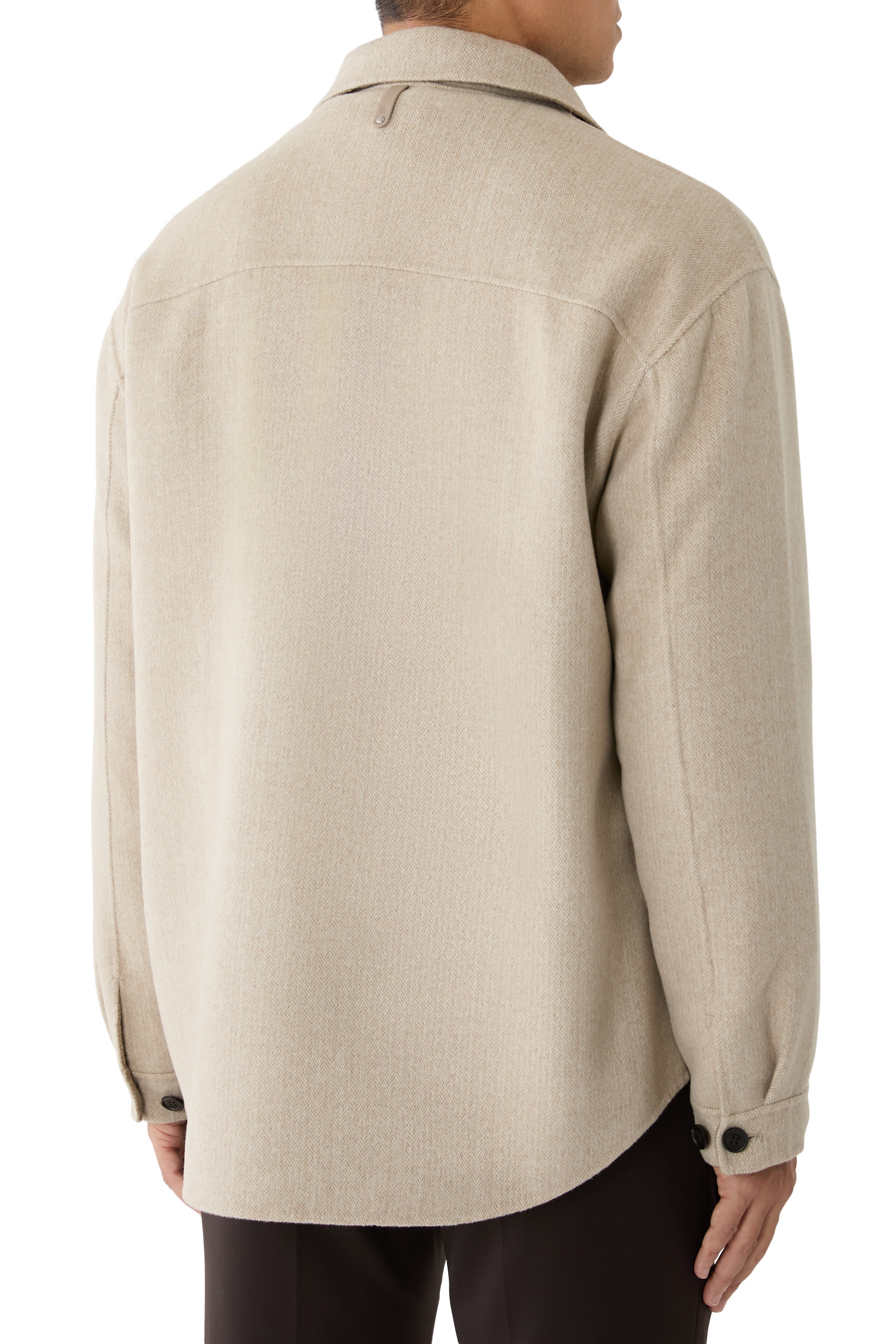 قميص ايمانويل-اتش بي بنمط جاكيت صوف بوجهين