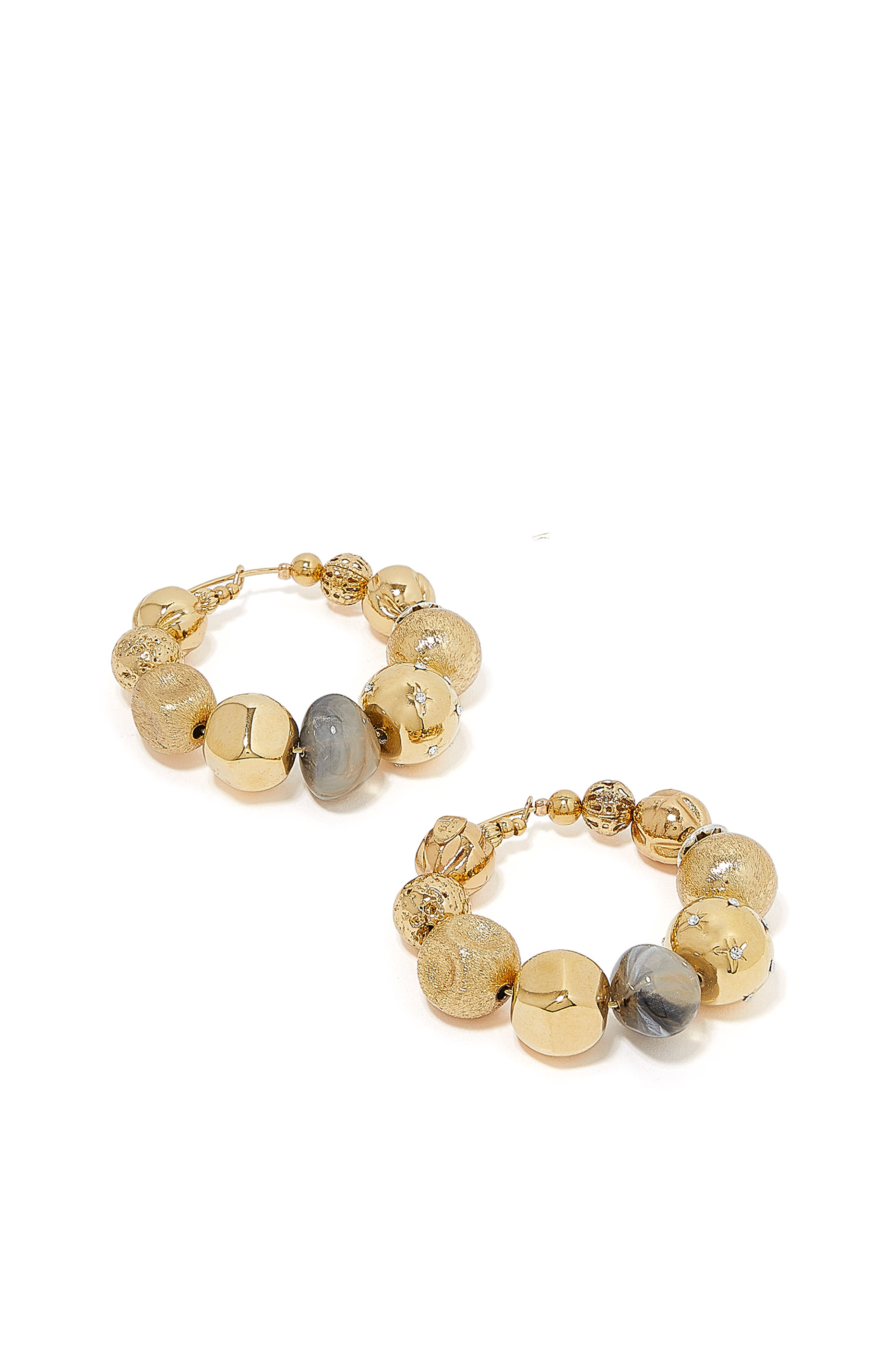 أقراط دائرية بالازيو نحاس مطلي بالذهب