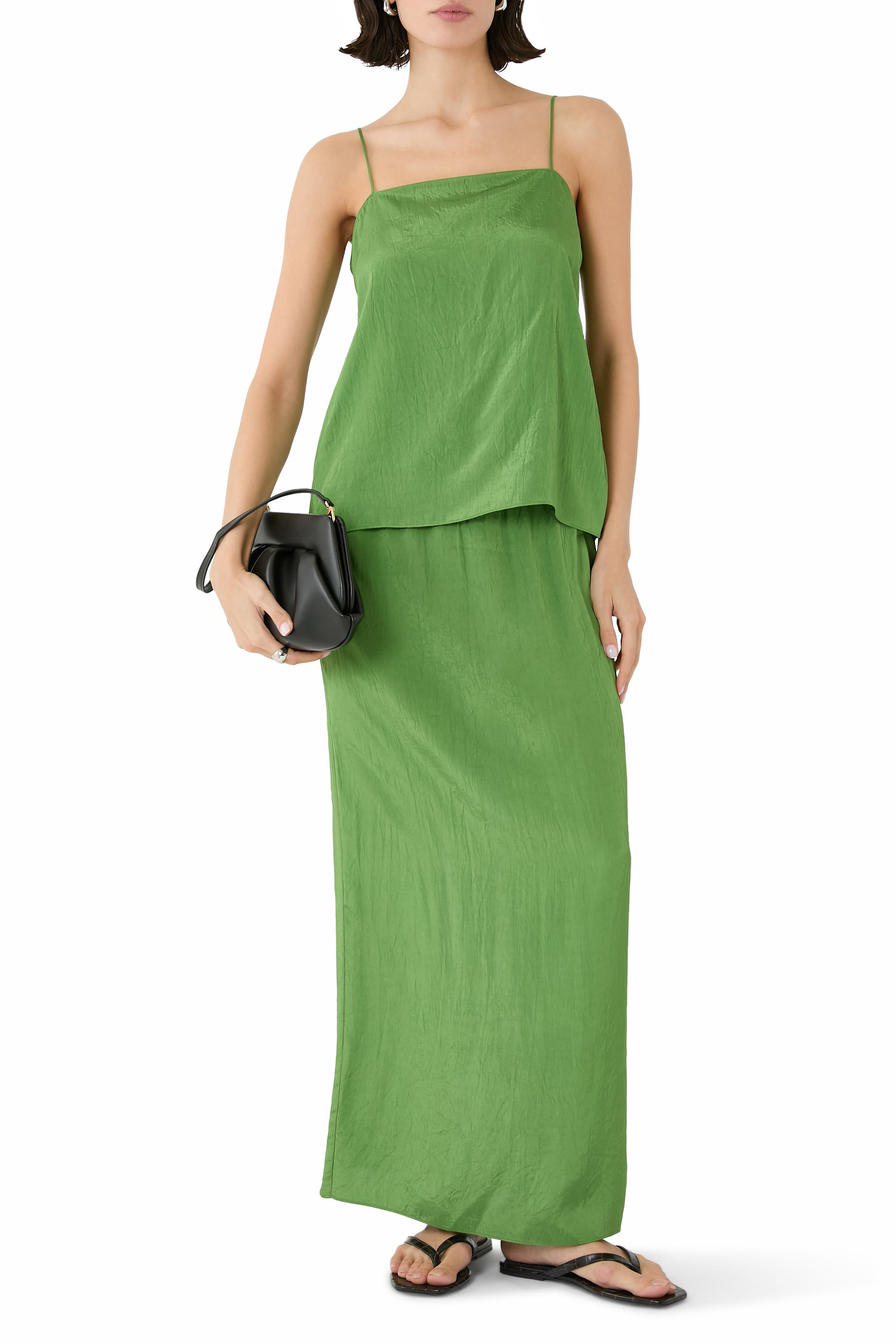 تنورة سامر طويلة سهلة الارتداء أسيتات مجعد