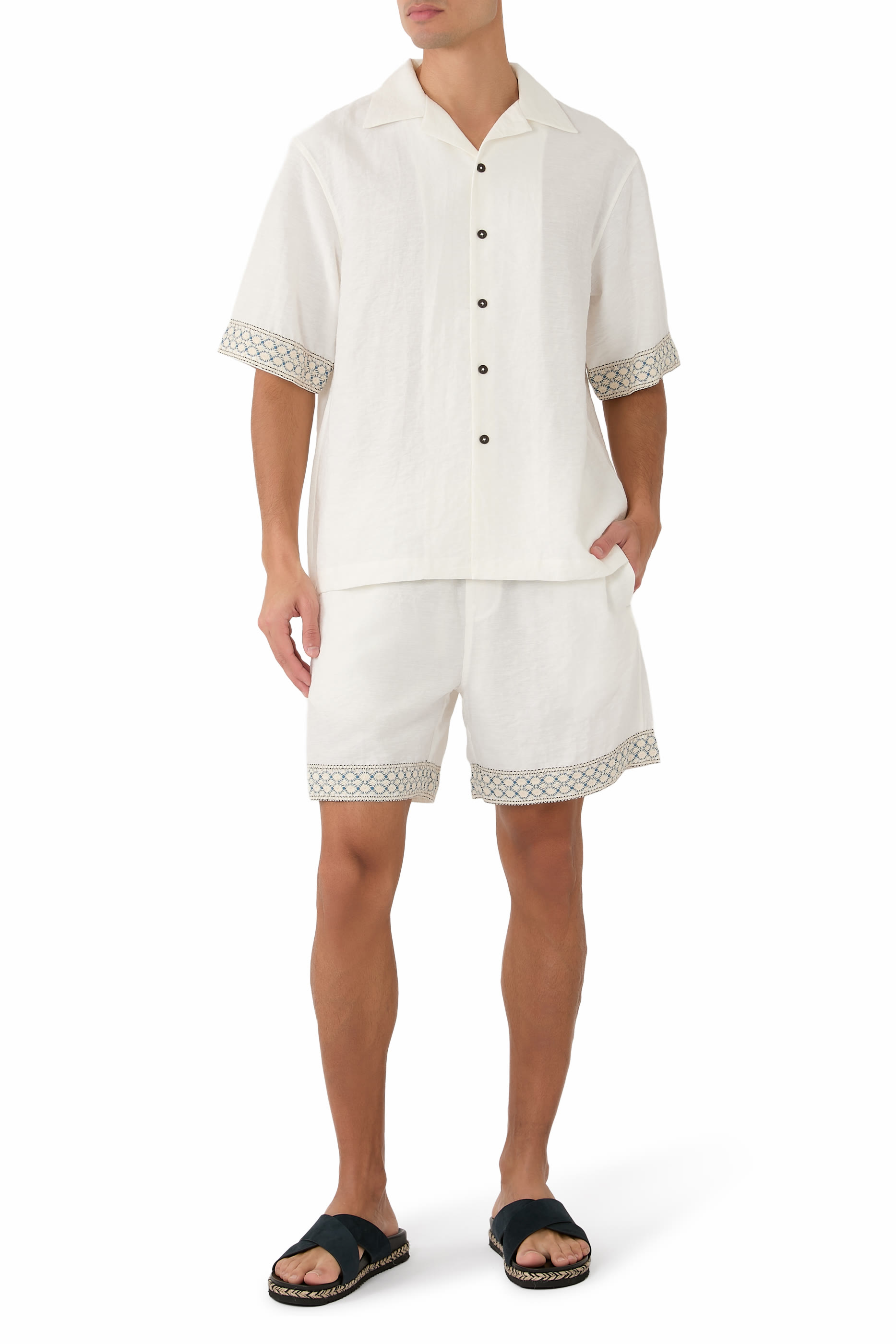 قميص بولينج بحافة كروشيه